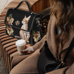 Fae & Magpie Bengal Cat satchel handbag with a sleek design, featuring a realistic Bengal cat print and a structured handle.