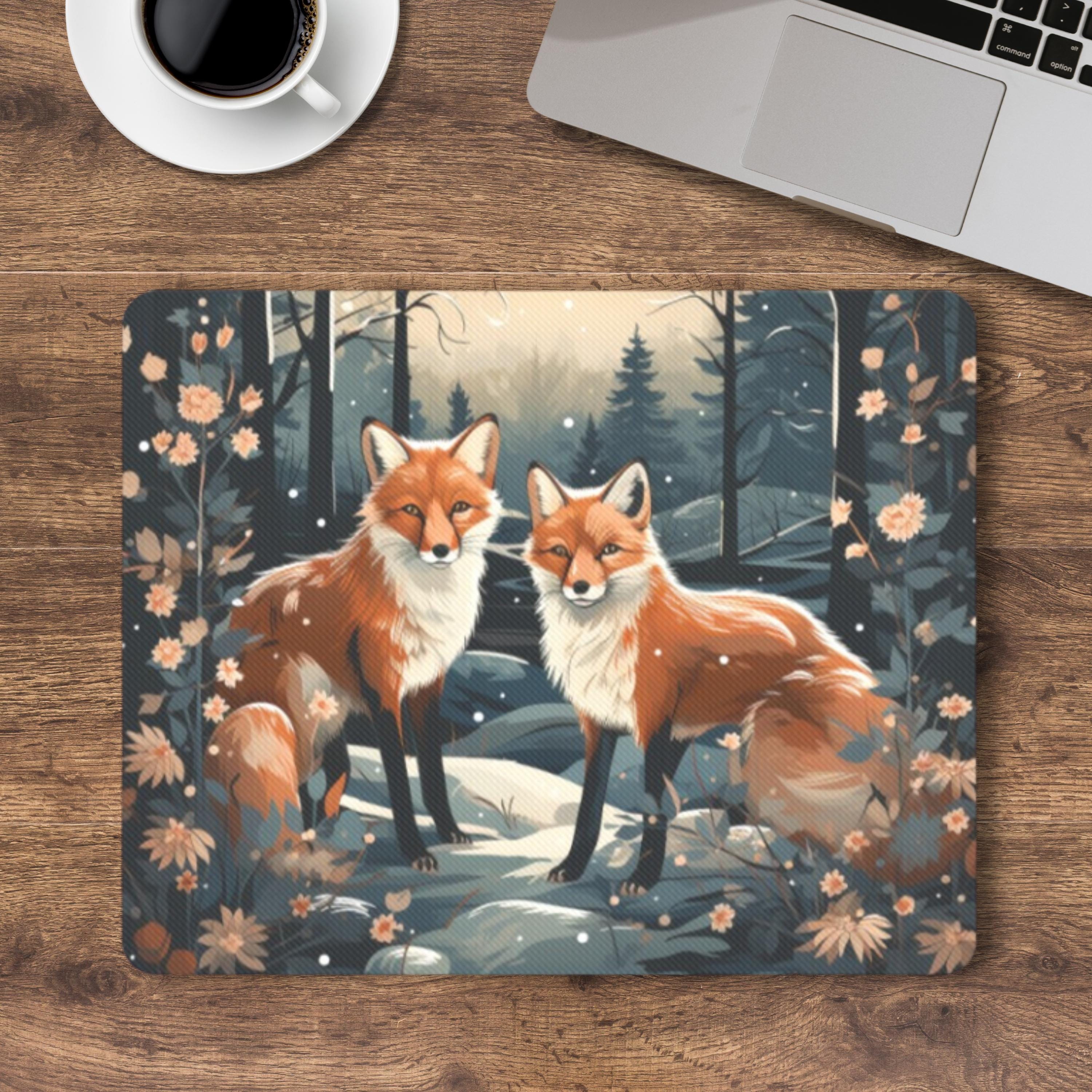 Under Fox Moon Mouse Pad