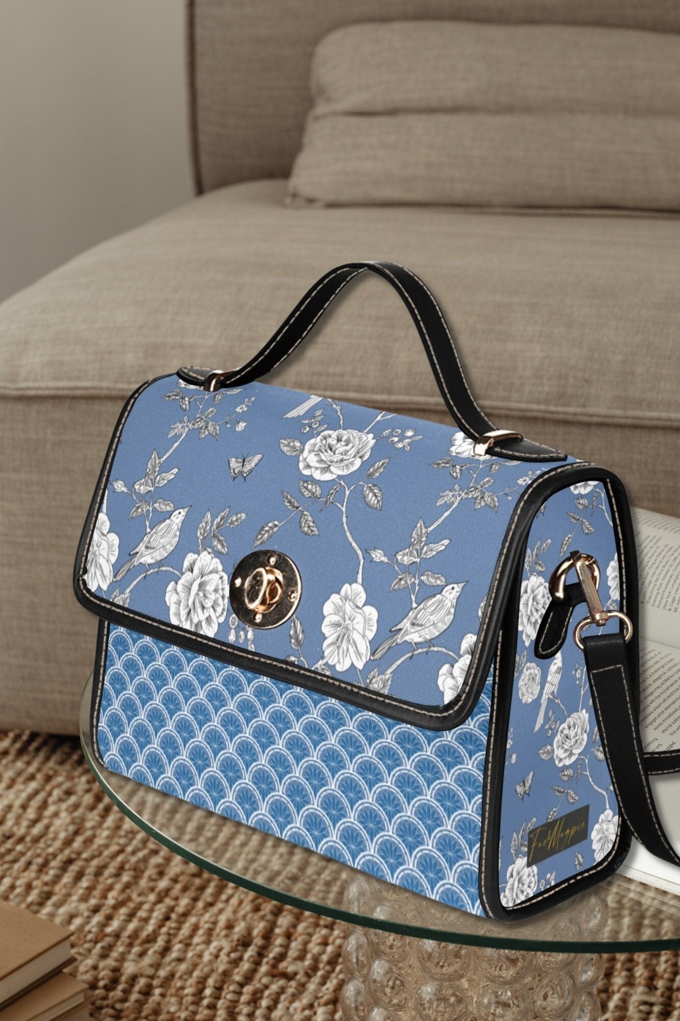 China Blue Satchel Bag