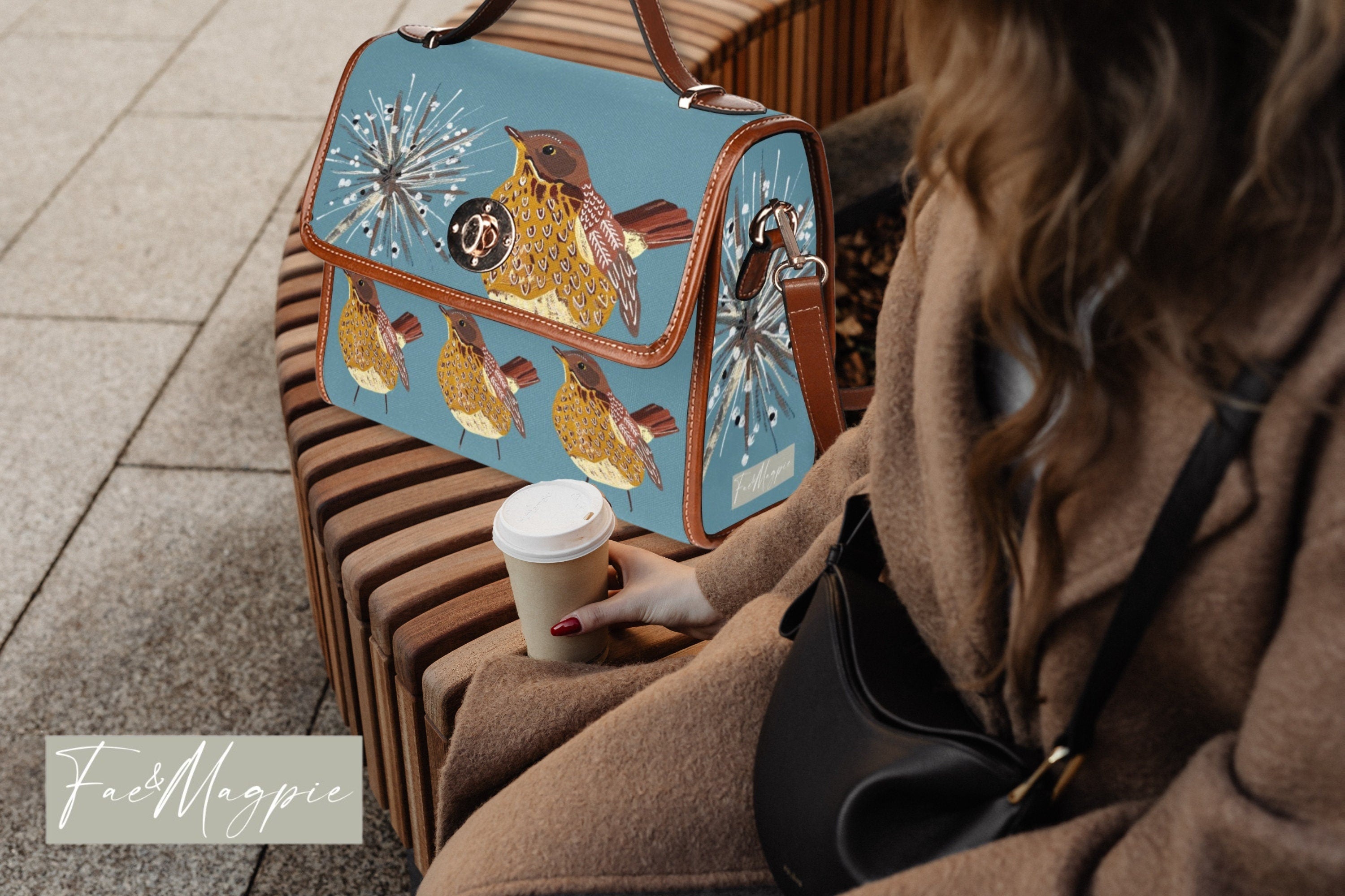 Winter Bird Satchel Bag