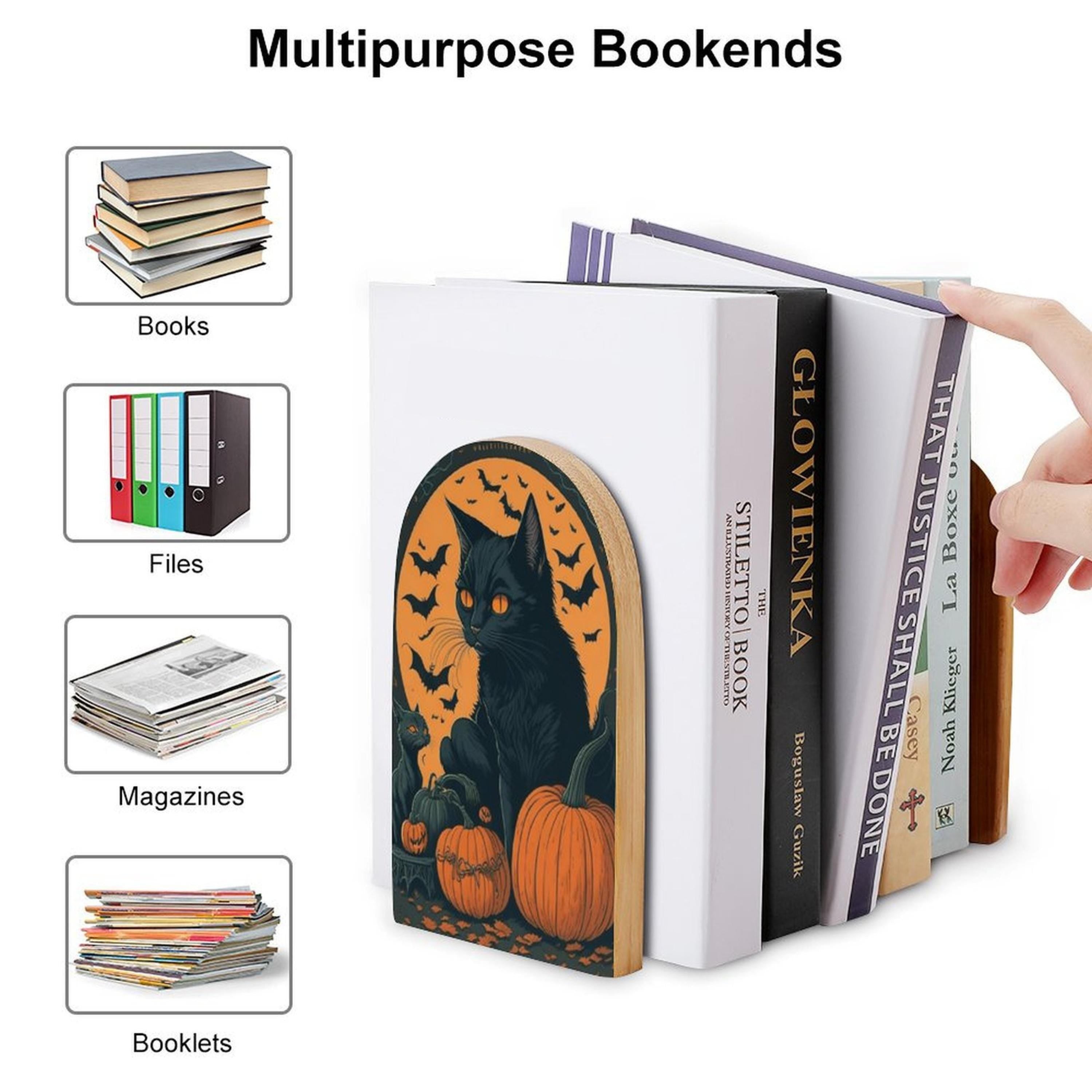Halloween Cat Bookends