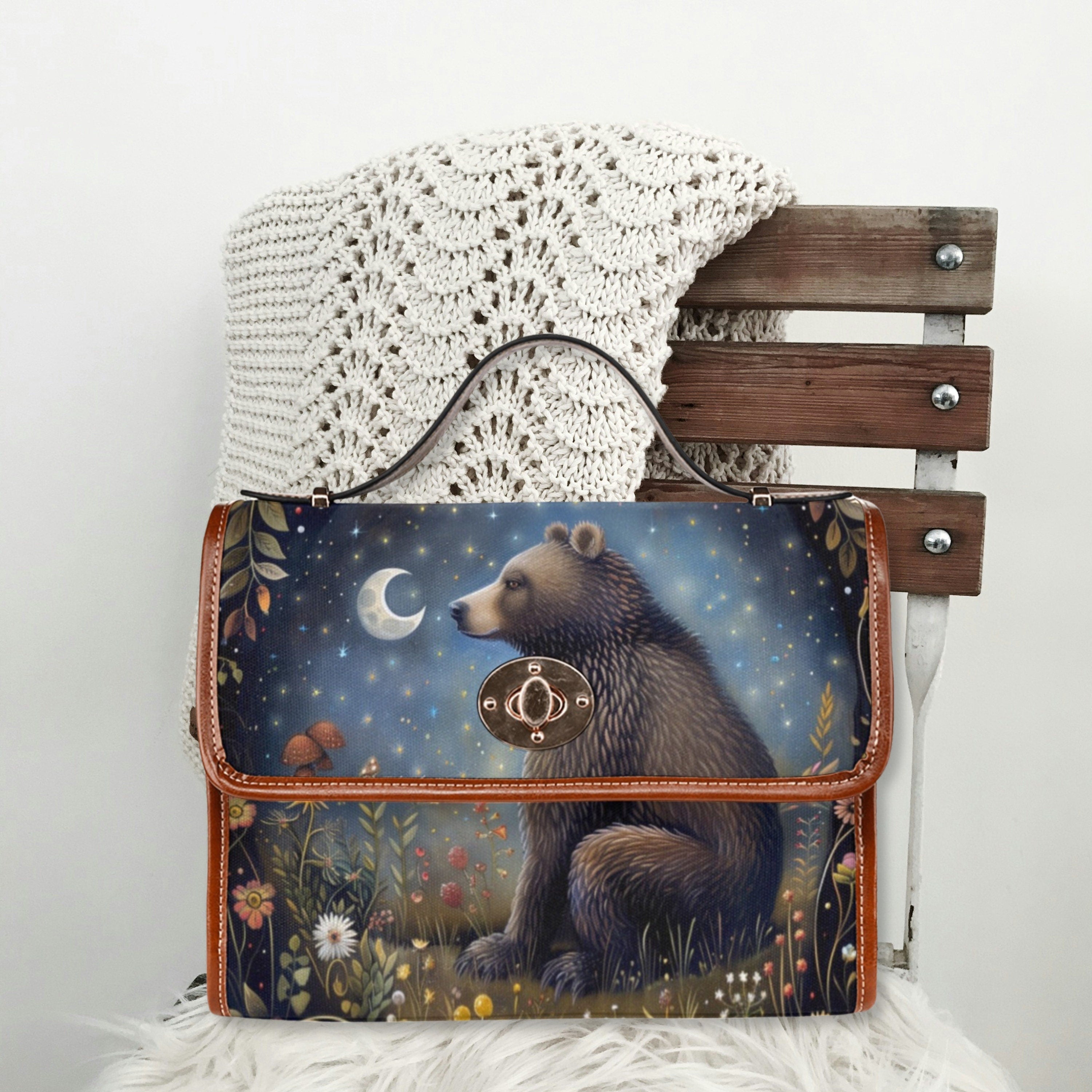 Moon Gaze Bear Satchel Bag