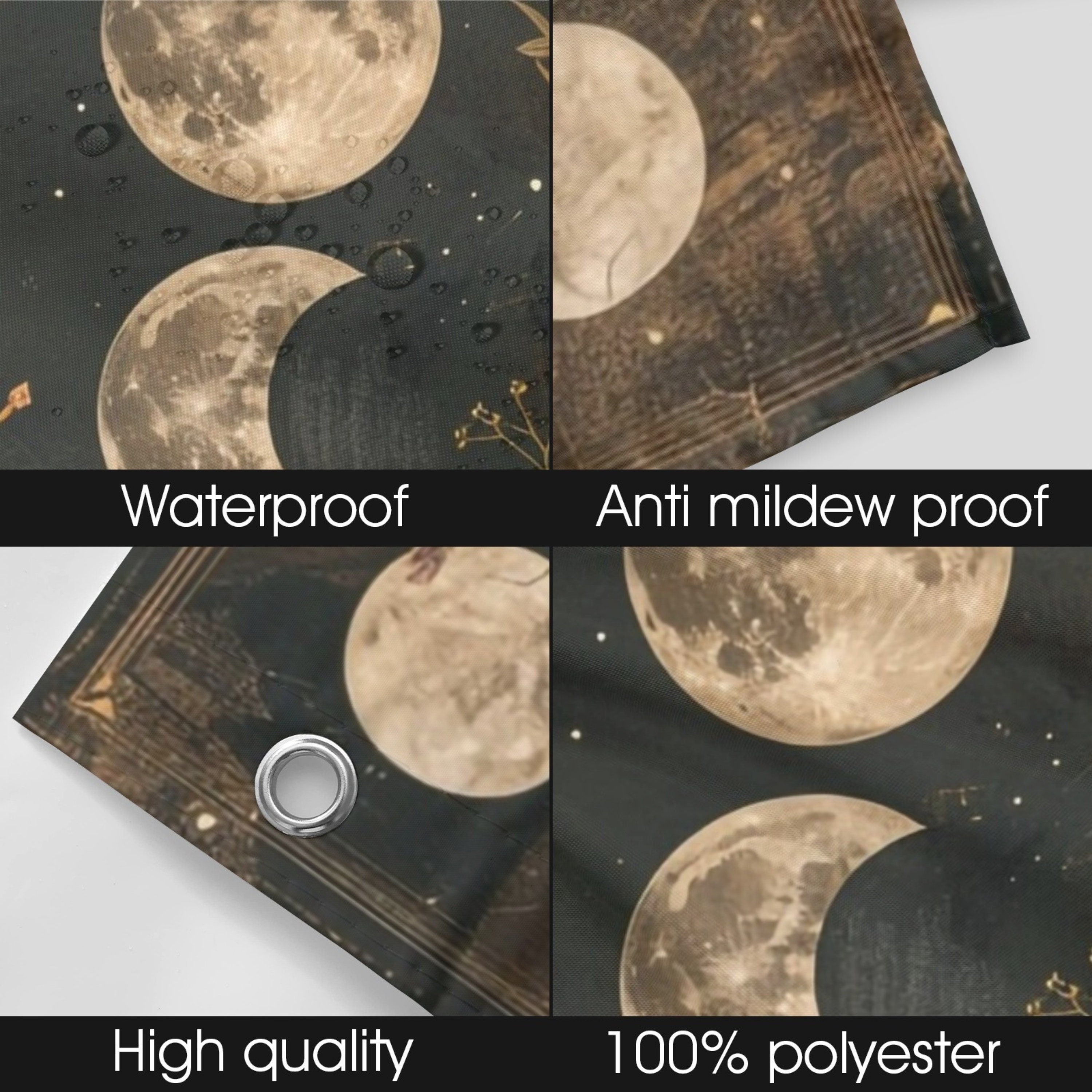 Moon Phase Shower Curtain