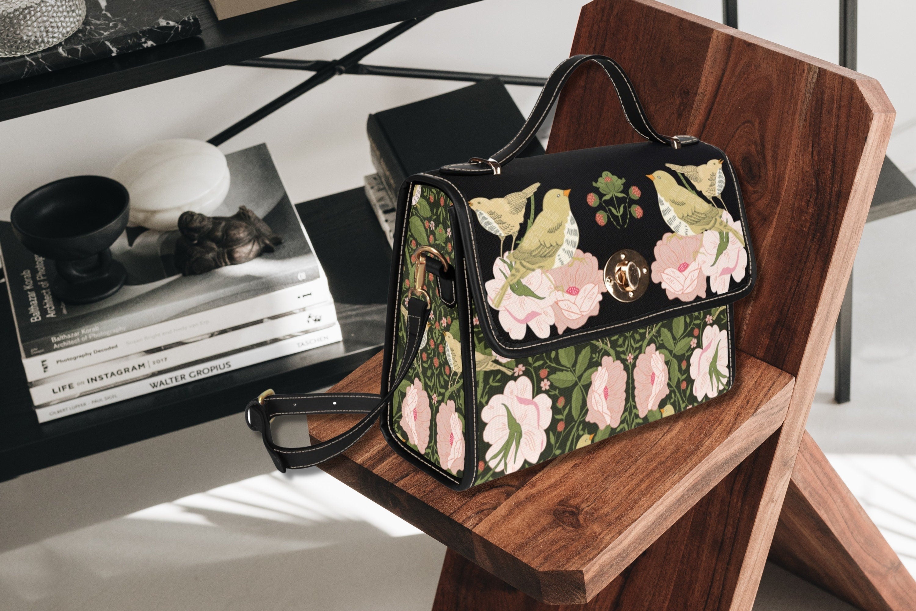 Birds & Flowers Satchel Bag