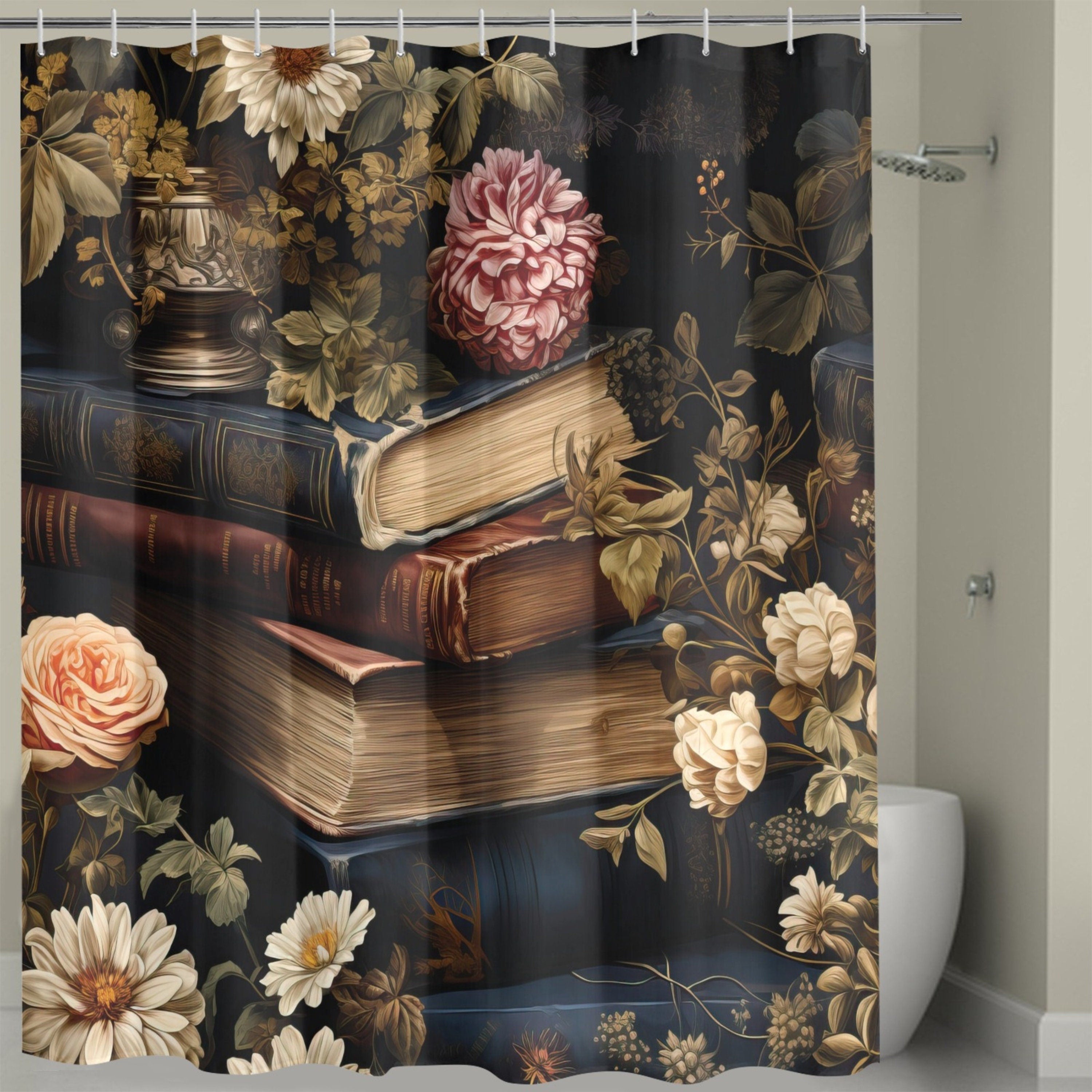 Vintage Books Shower Curtain