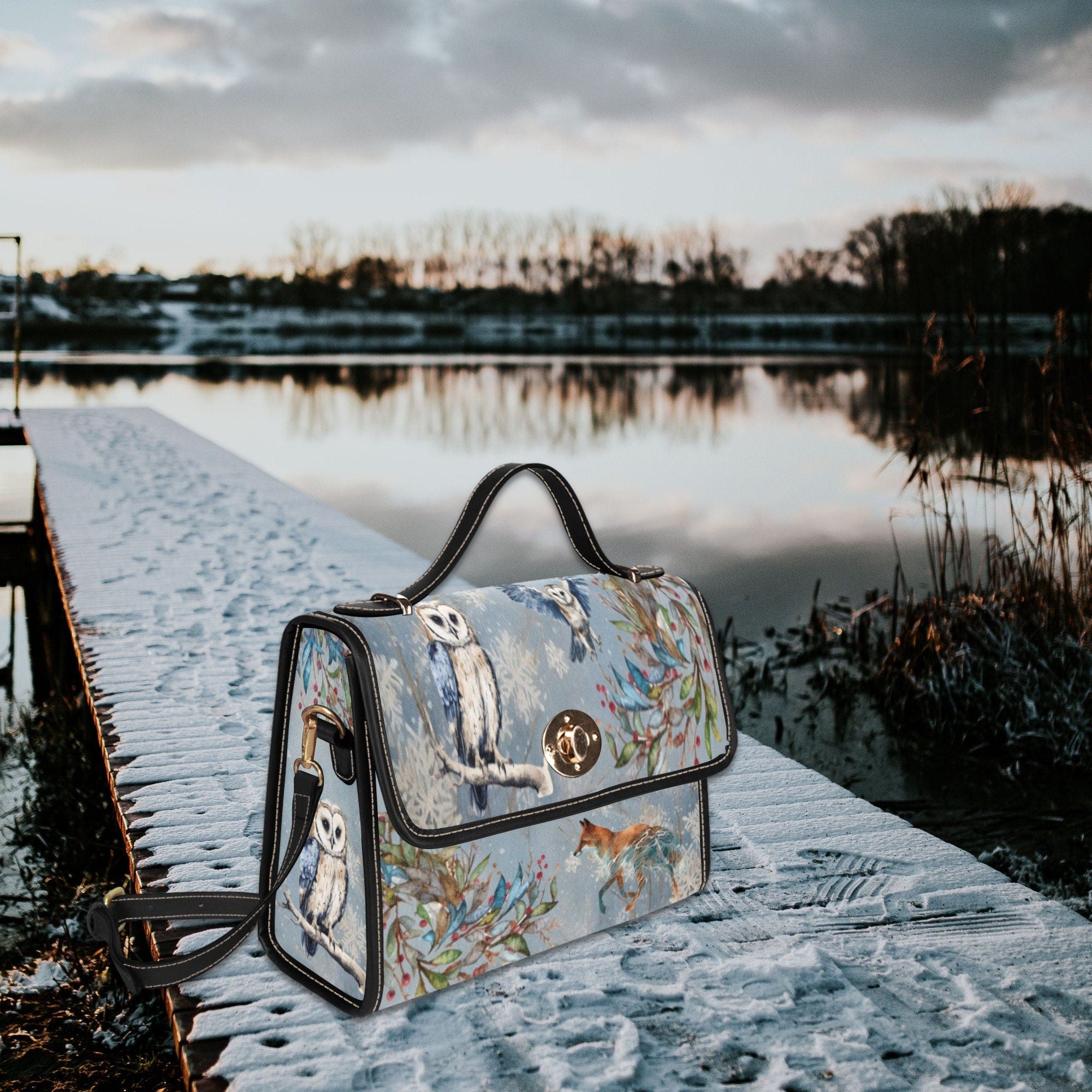 Winter Wood Satchel Bag