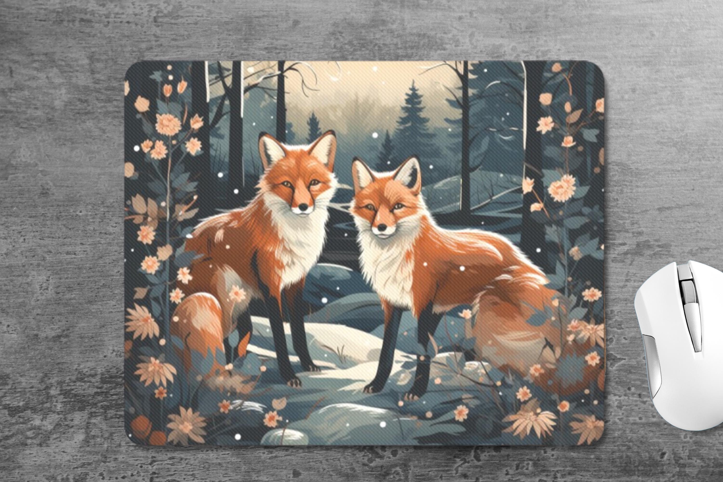 Under Fox Moon Mouse Pad