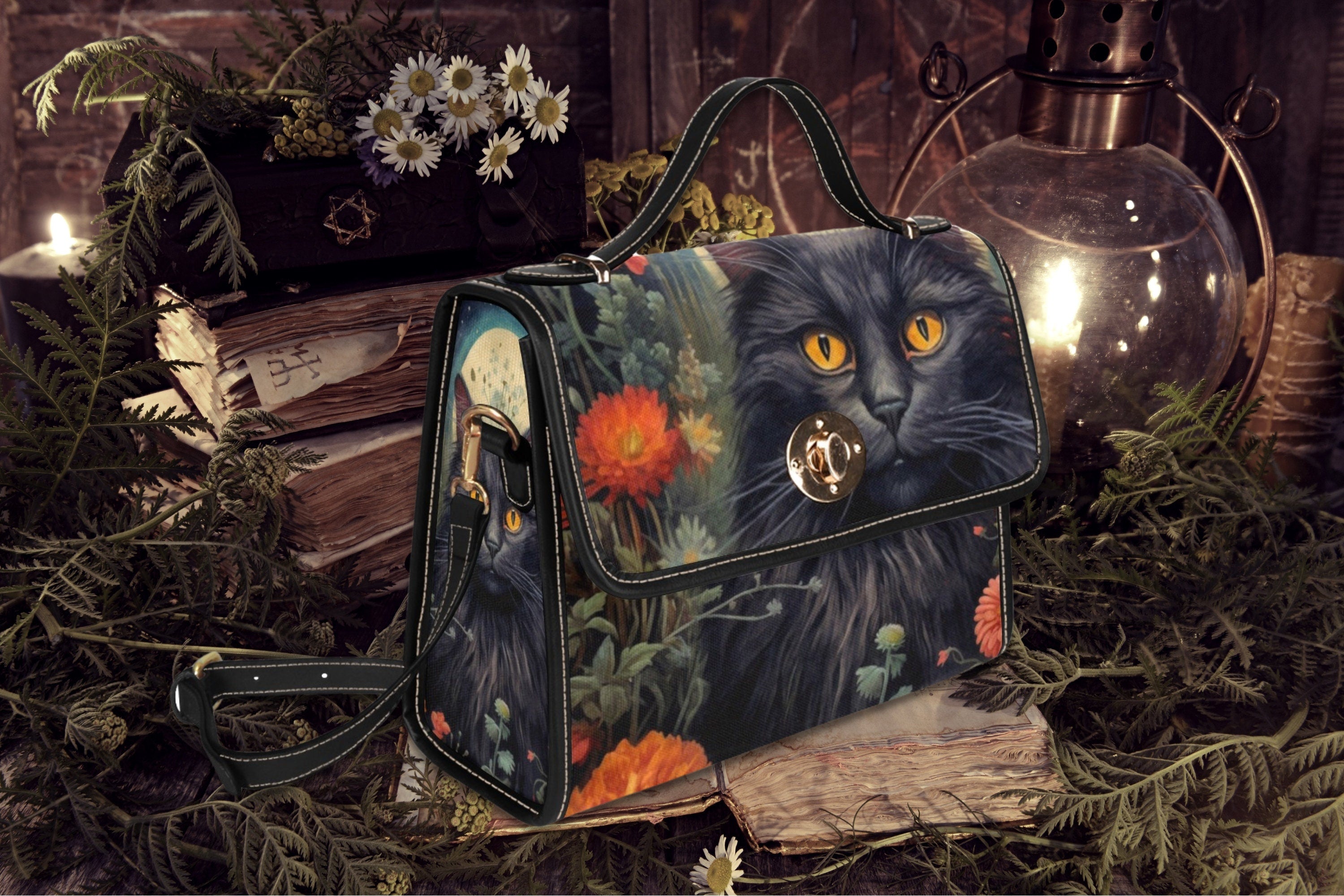 Witchy Cat Satchel Bag