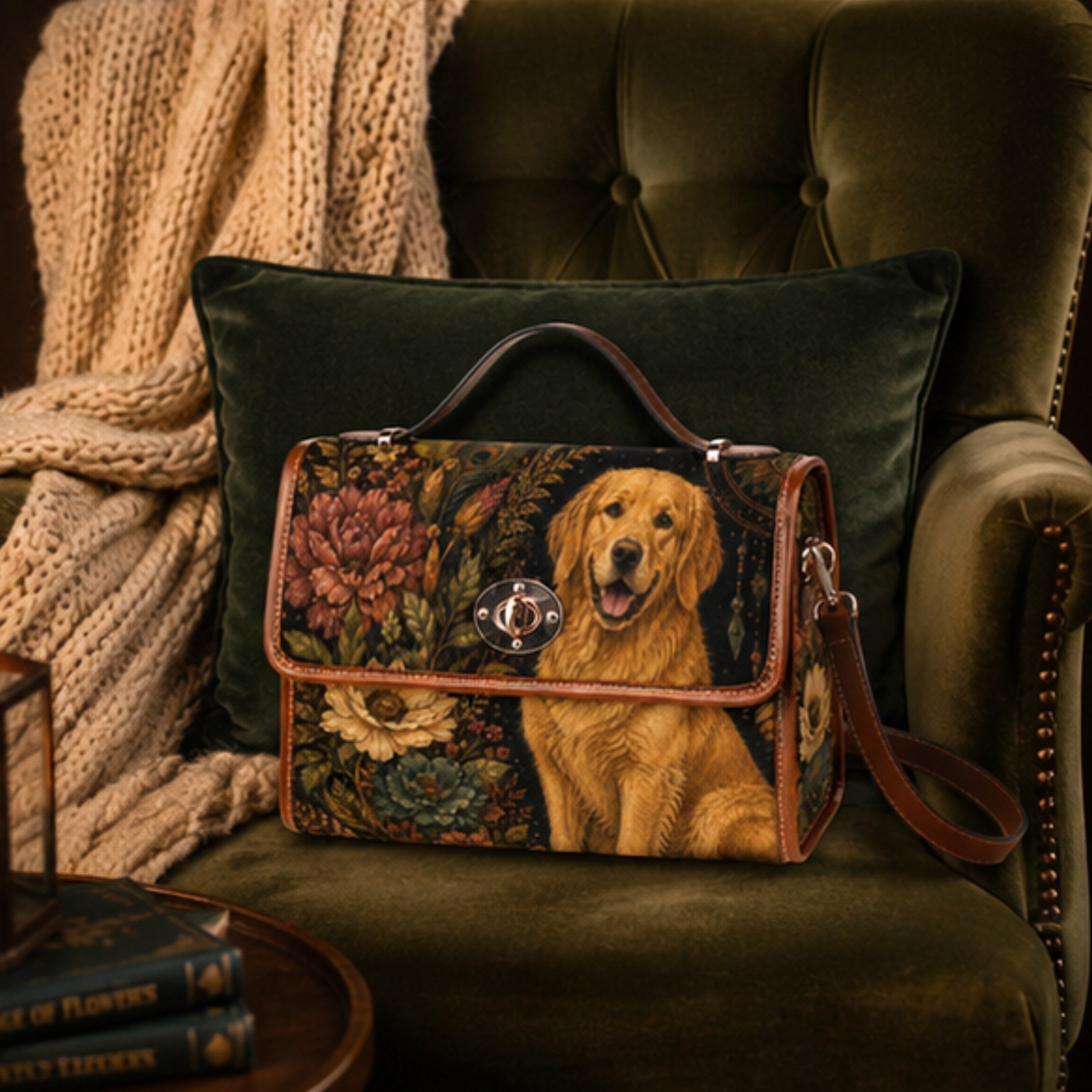 Golden Retriever Satchel Bag