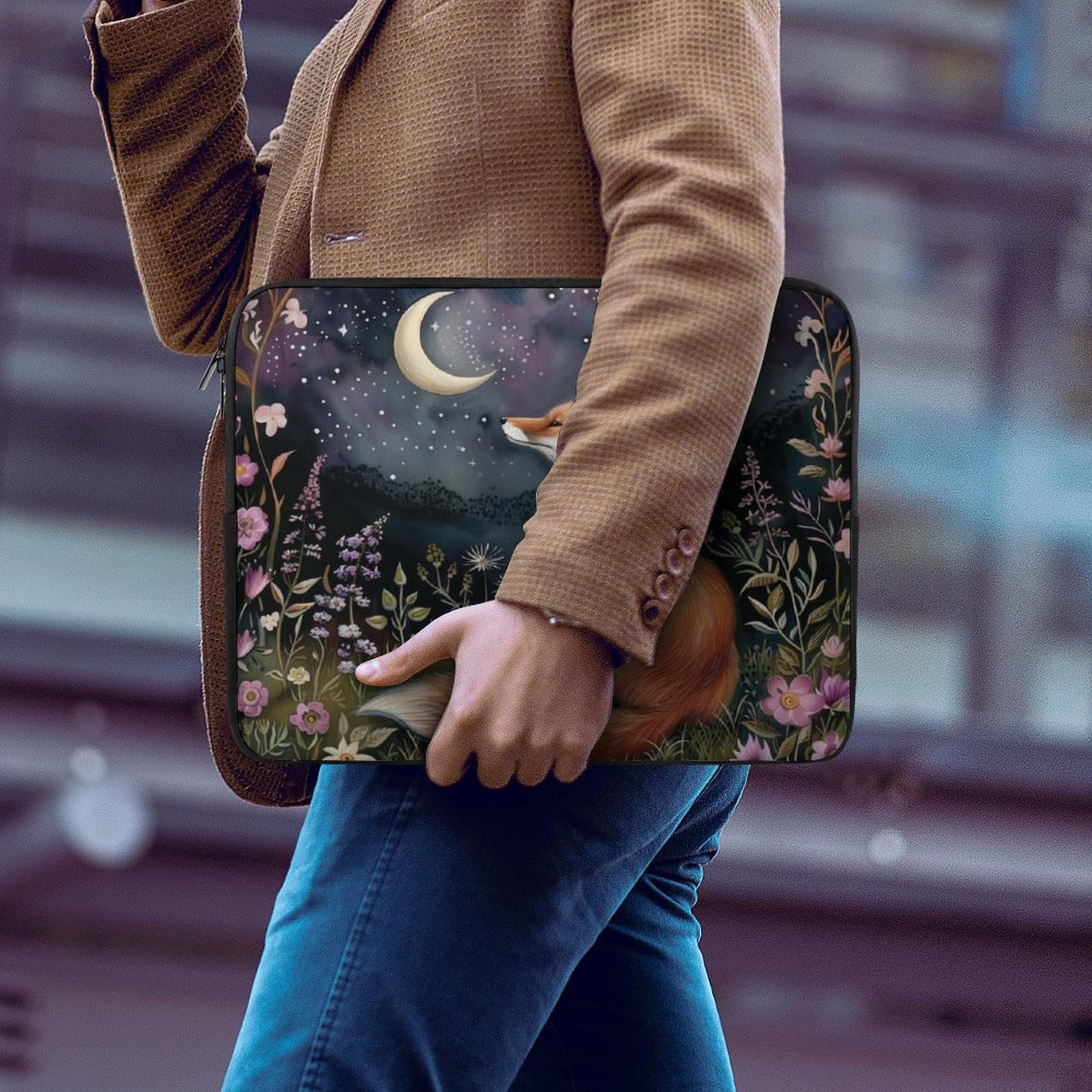 Moon Gaze Fox Laptop Sleeve