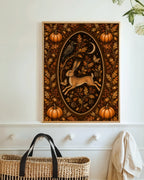 Autumnal Leaping Hare Art Print