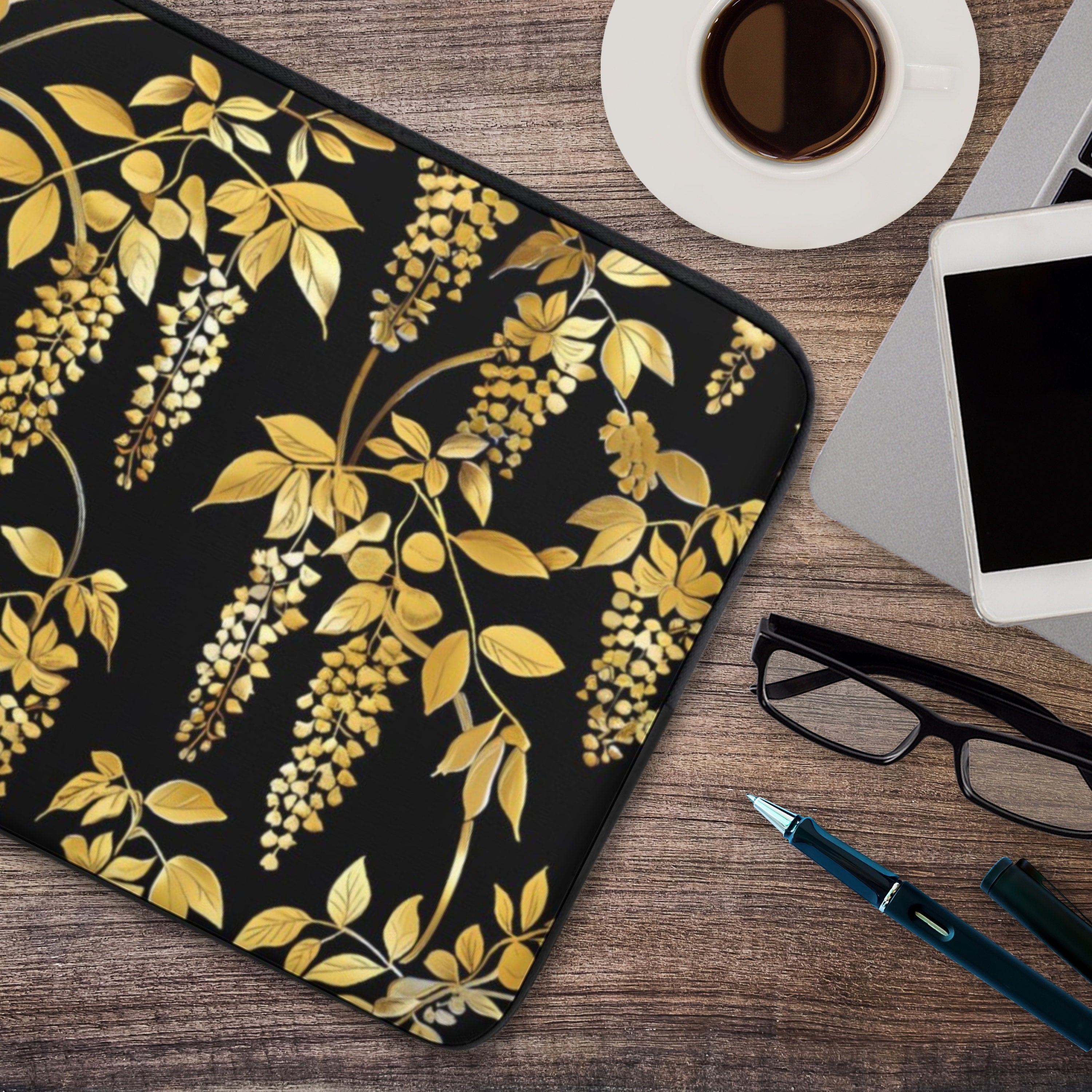 Gold Wisteria Laptop Sleeve