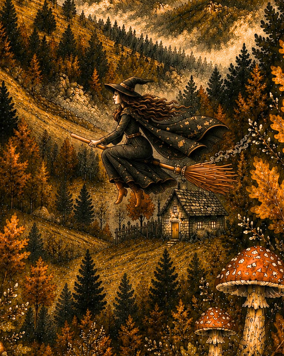 Flying Witch Art Print