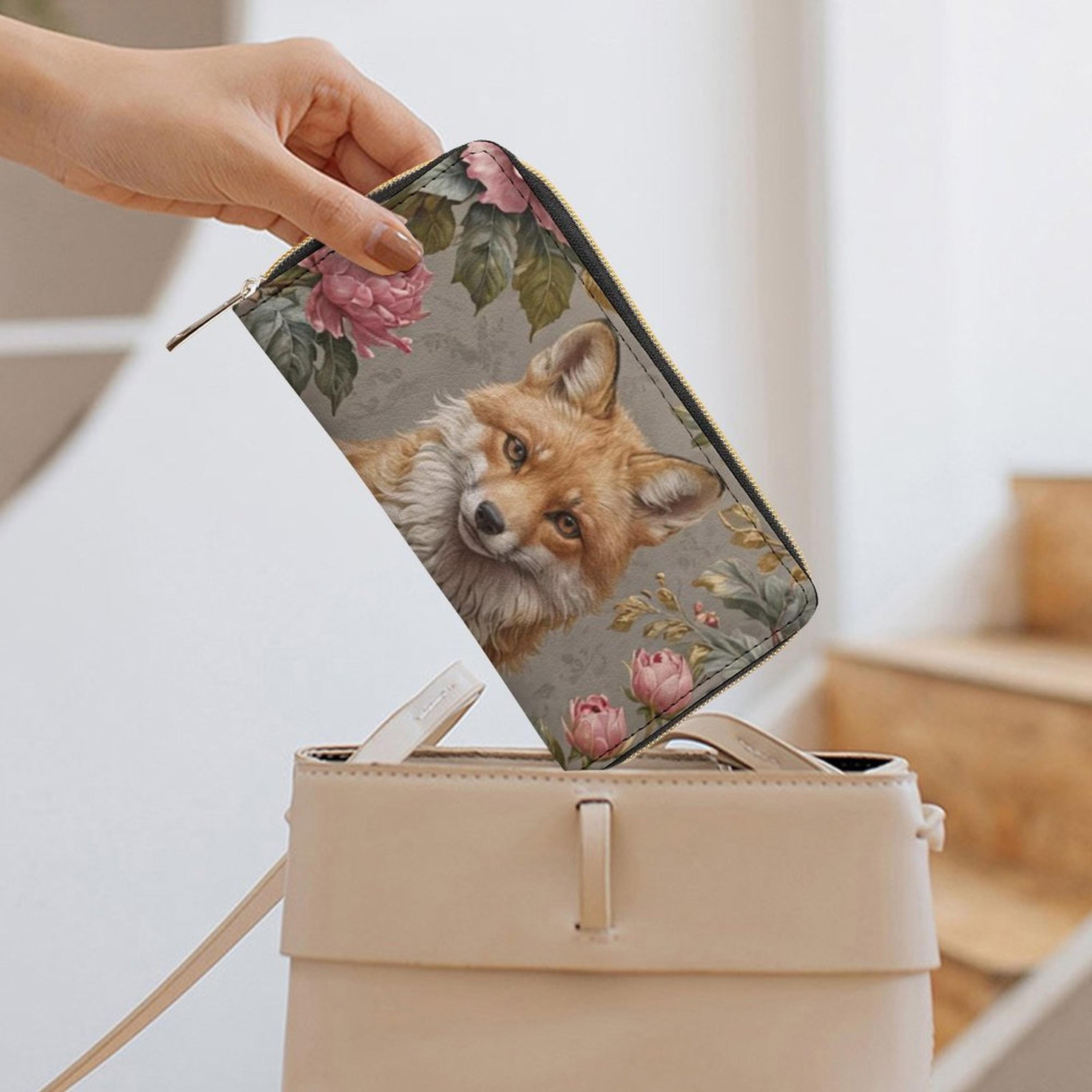 Fox Pink Flower Purse