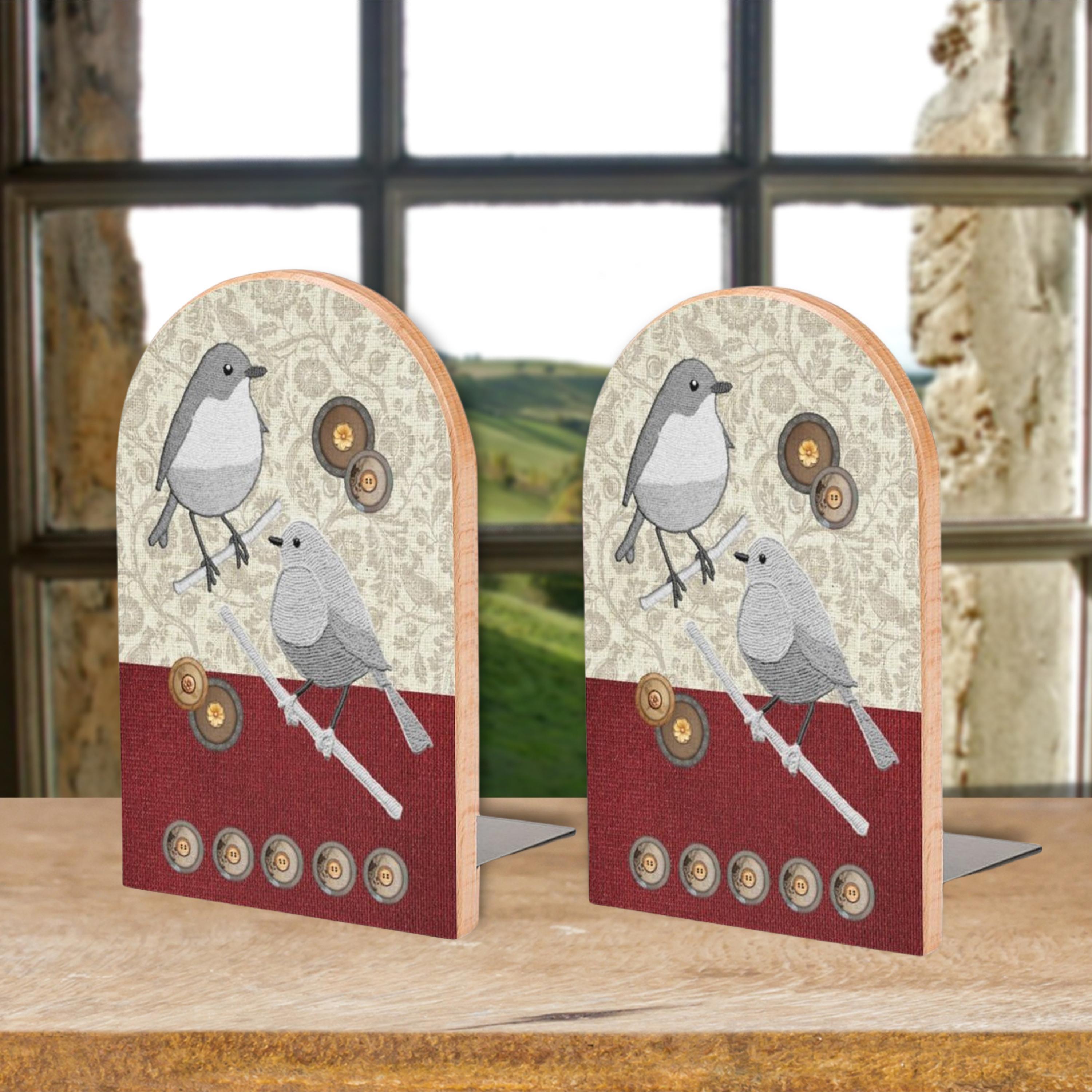 Bird & Buttons Bookends