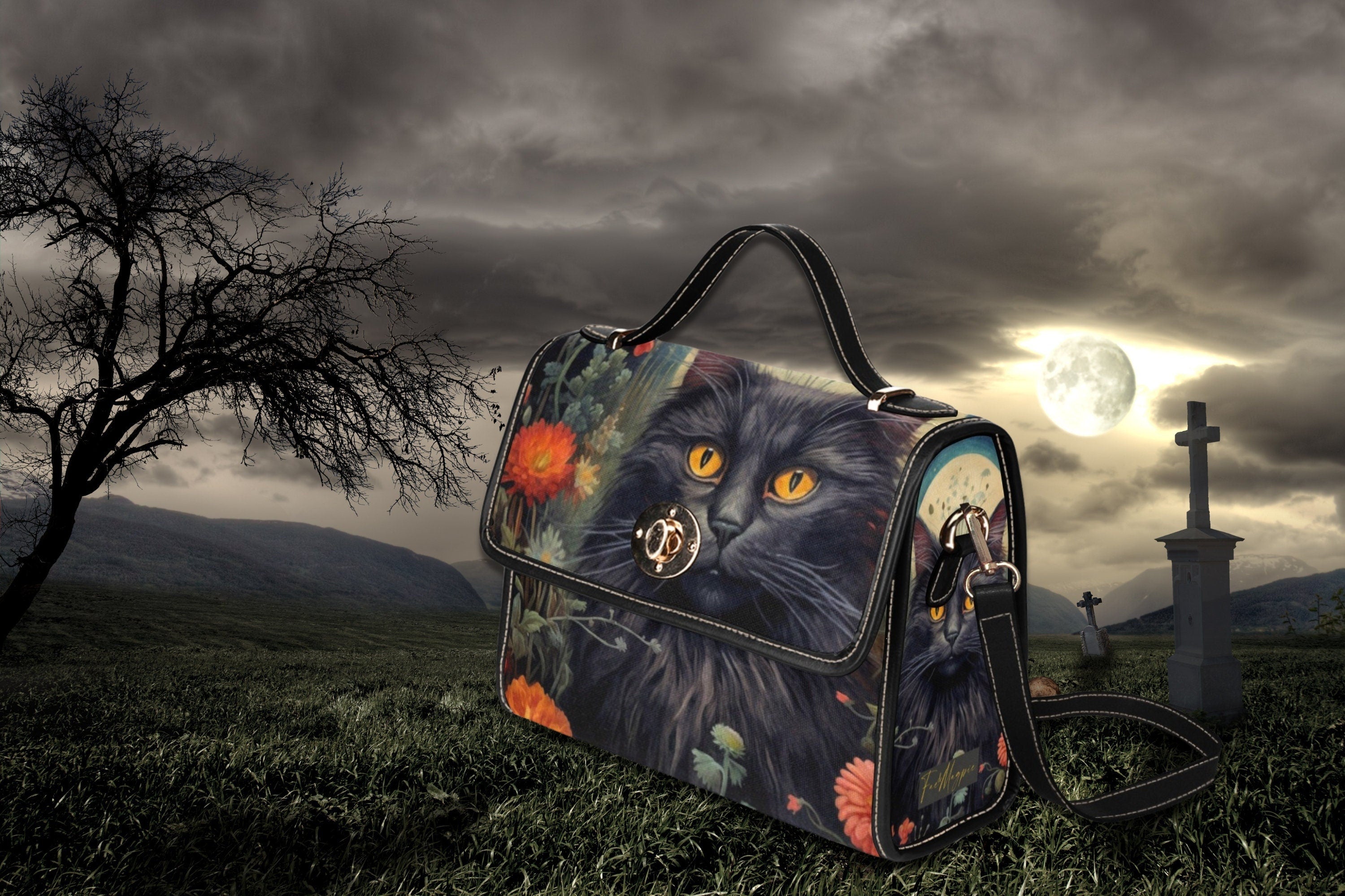 Witchy Cat Satchel Bag