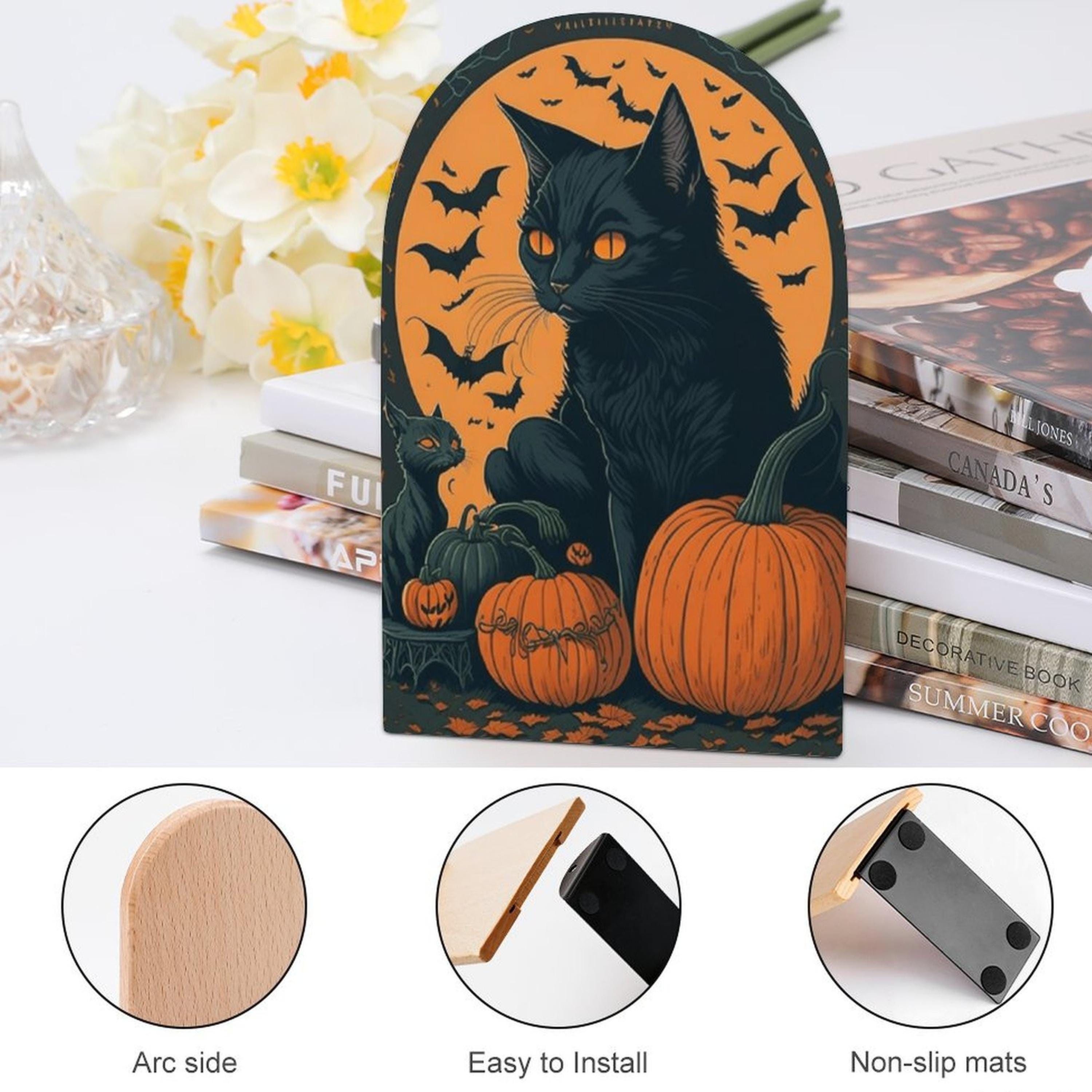 Halloween Cat Bookends