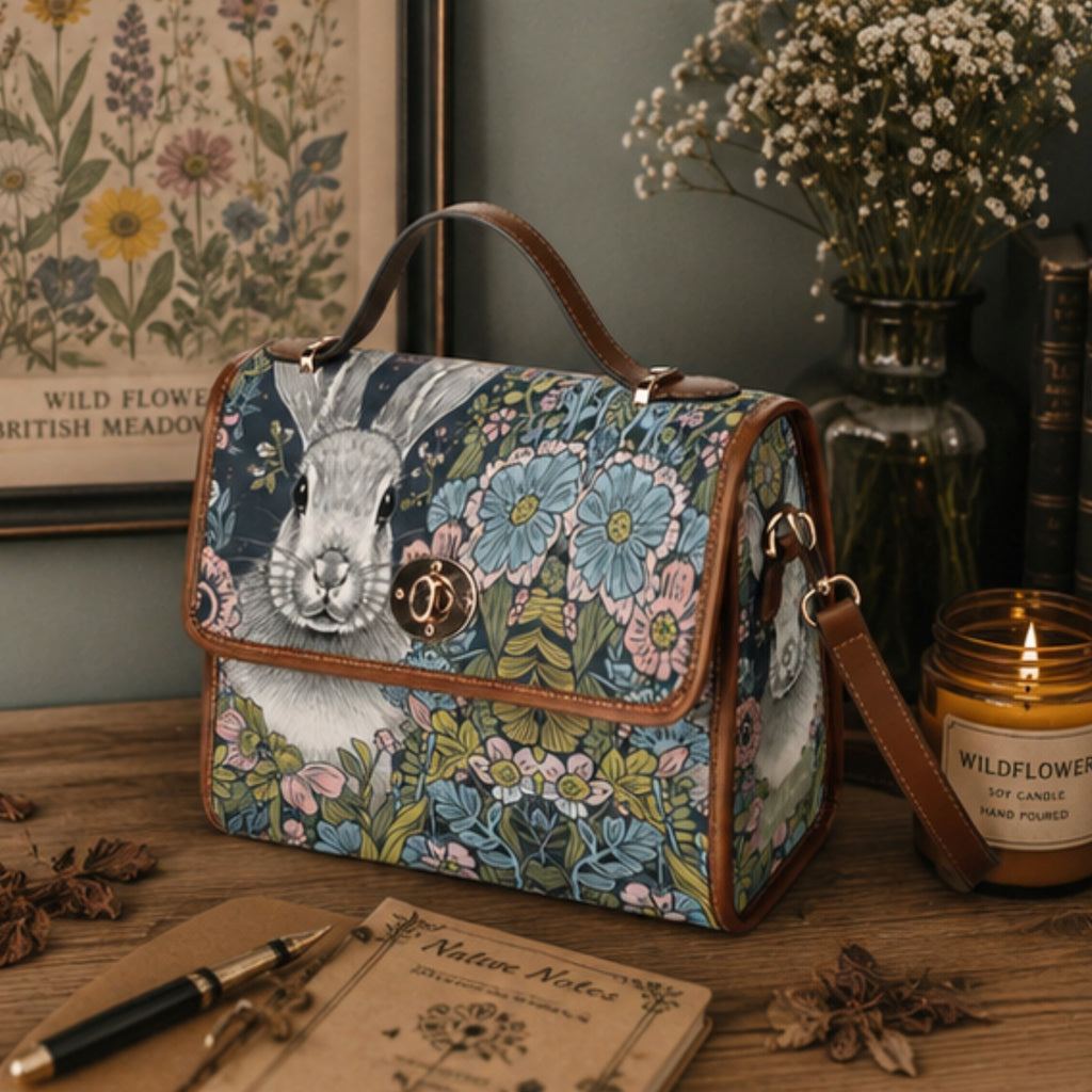 Rabbit Floral Satchel Bag