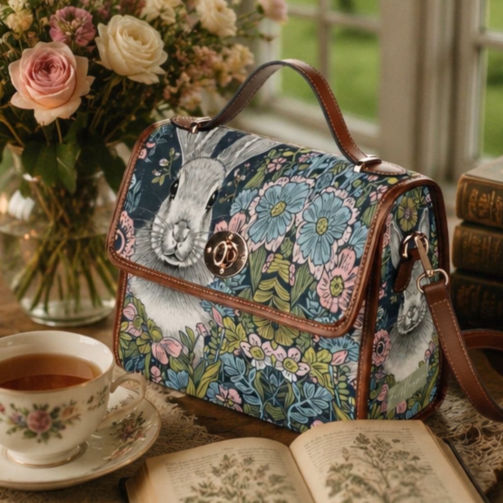 Rabbit Floral Satchel Bag