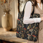 Mushrooms Faux Leather Tote Bag