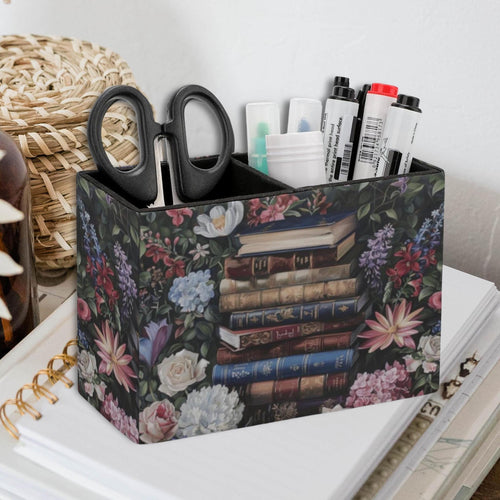 Fae & Magpie Book Desk Tidy stationary organizer with compartments for pens, notebooks, and small office supplies on a desk surface.