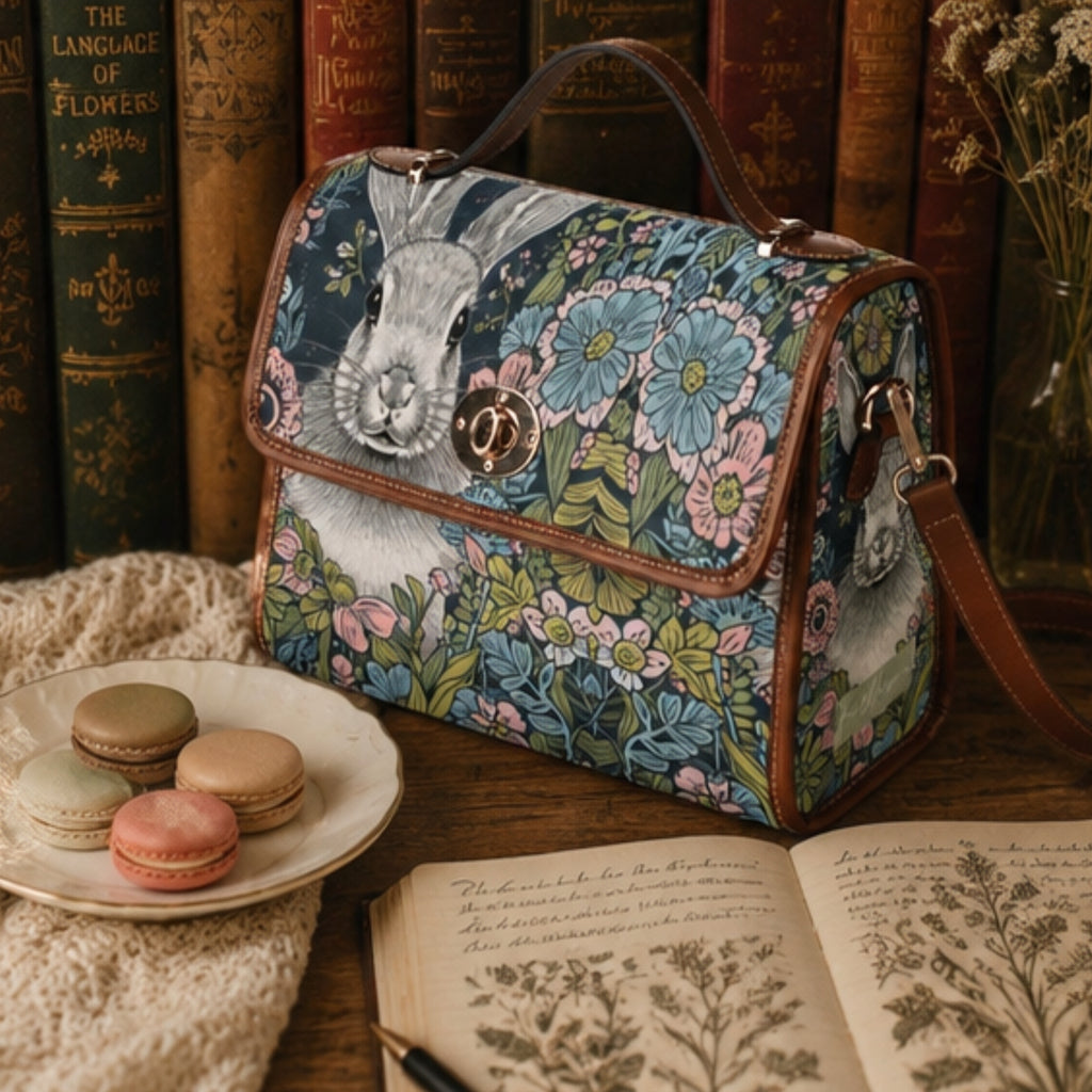 Rabbit Floral Satchel Bag
