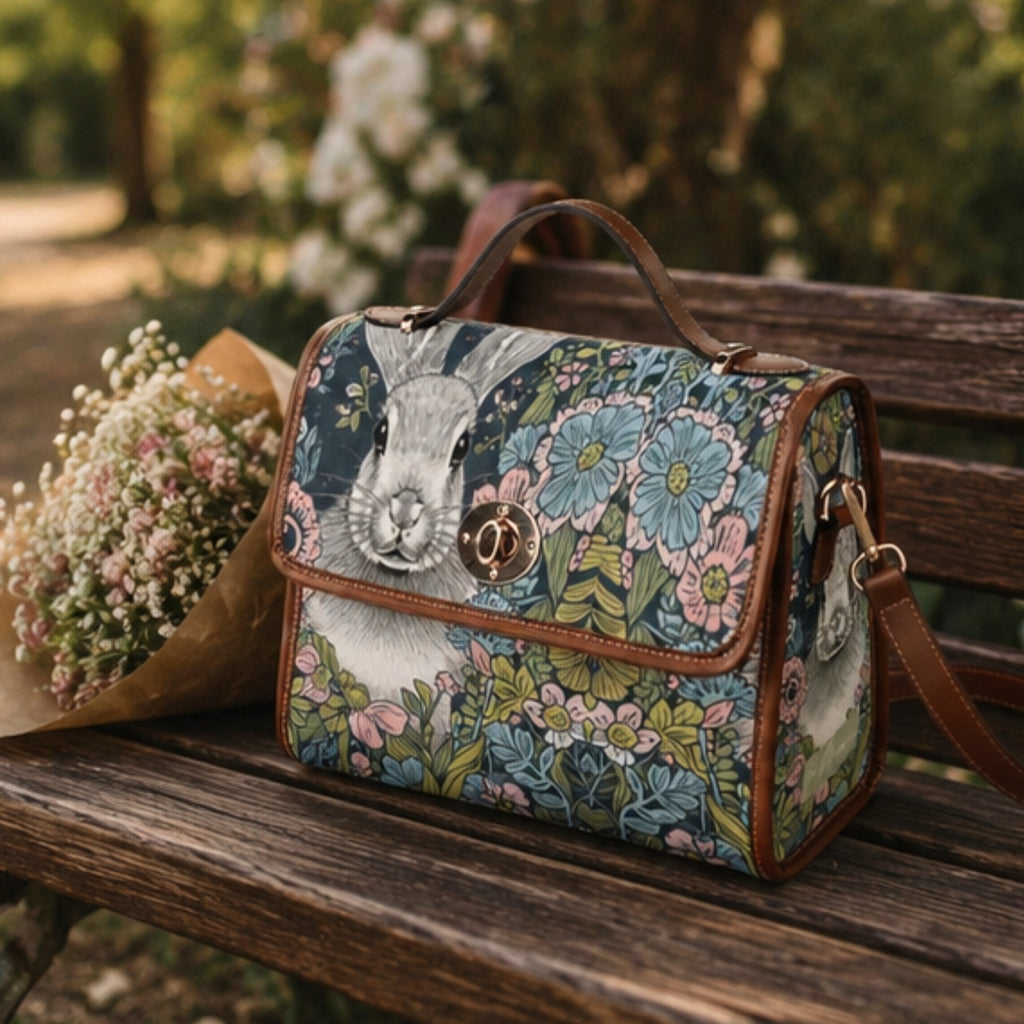 Rabbit Floral Satchel Bag