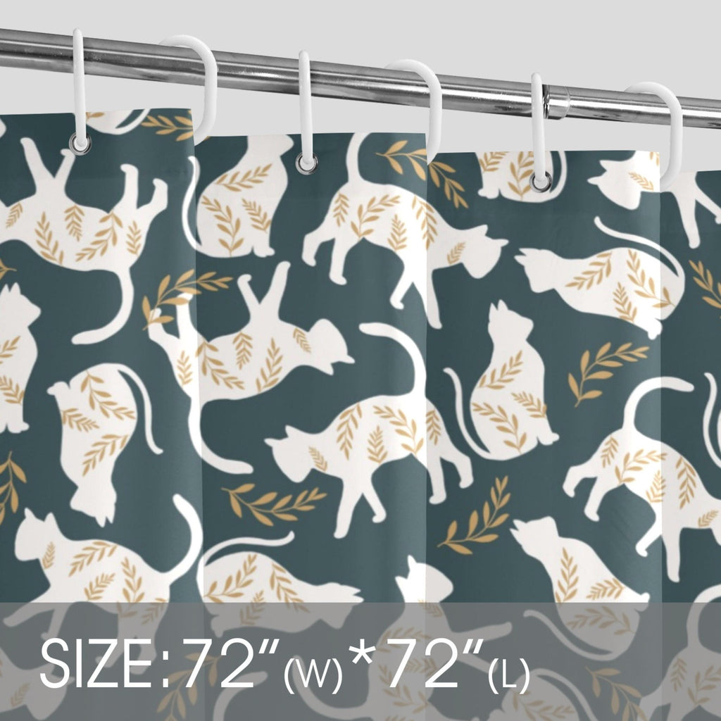 White Cats Shower Curtain