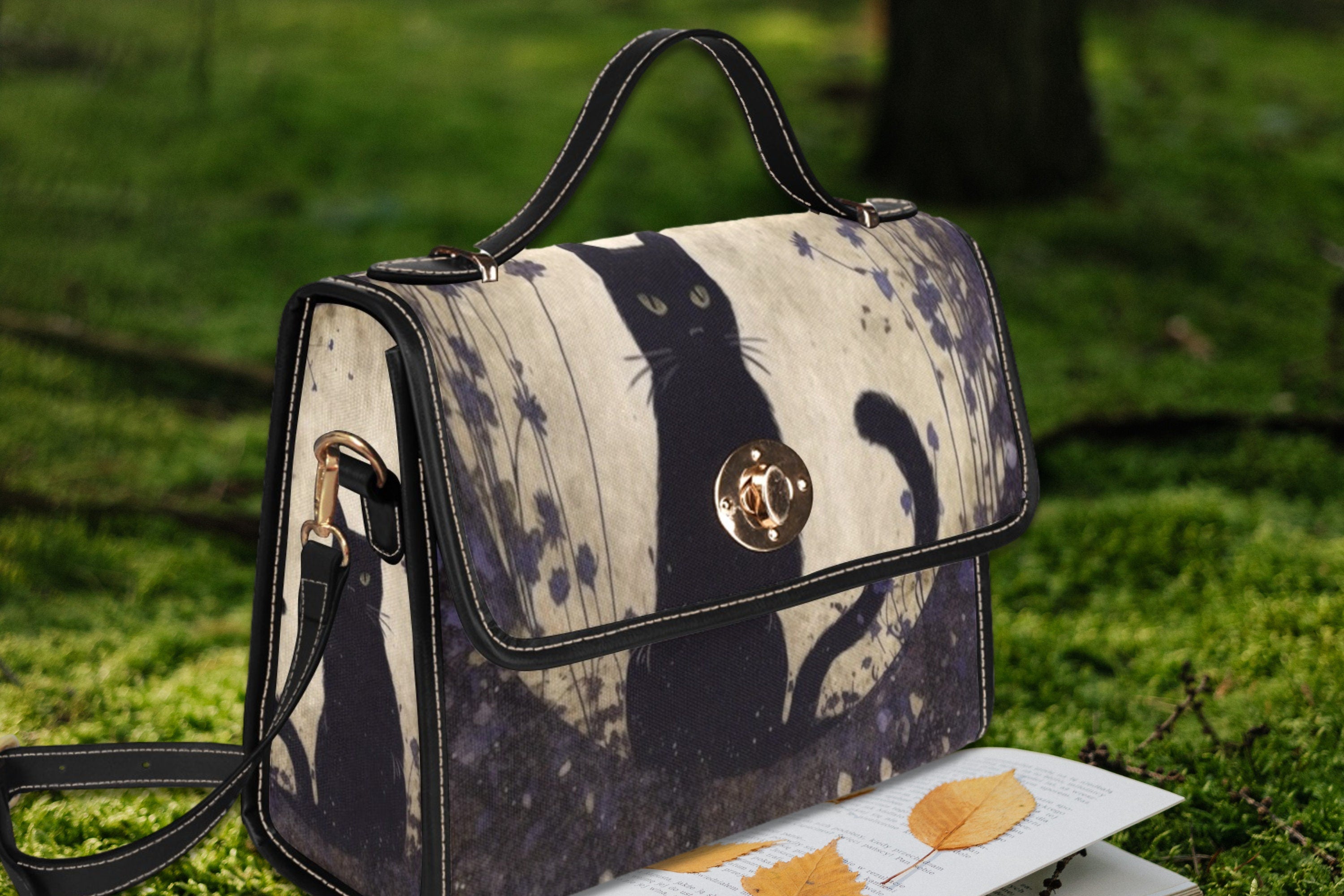 Black Cat Satchel Bag