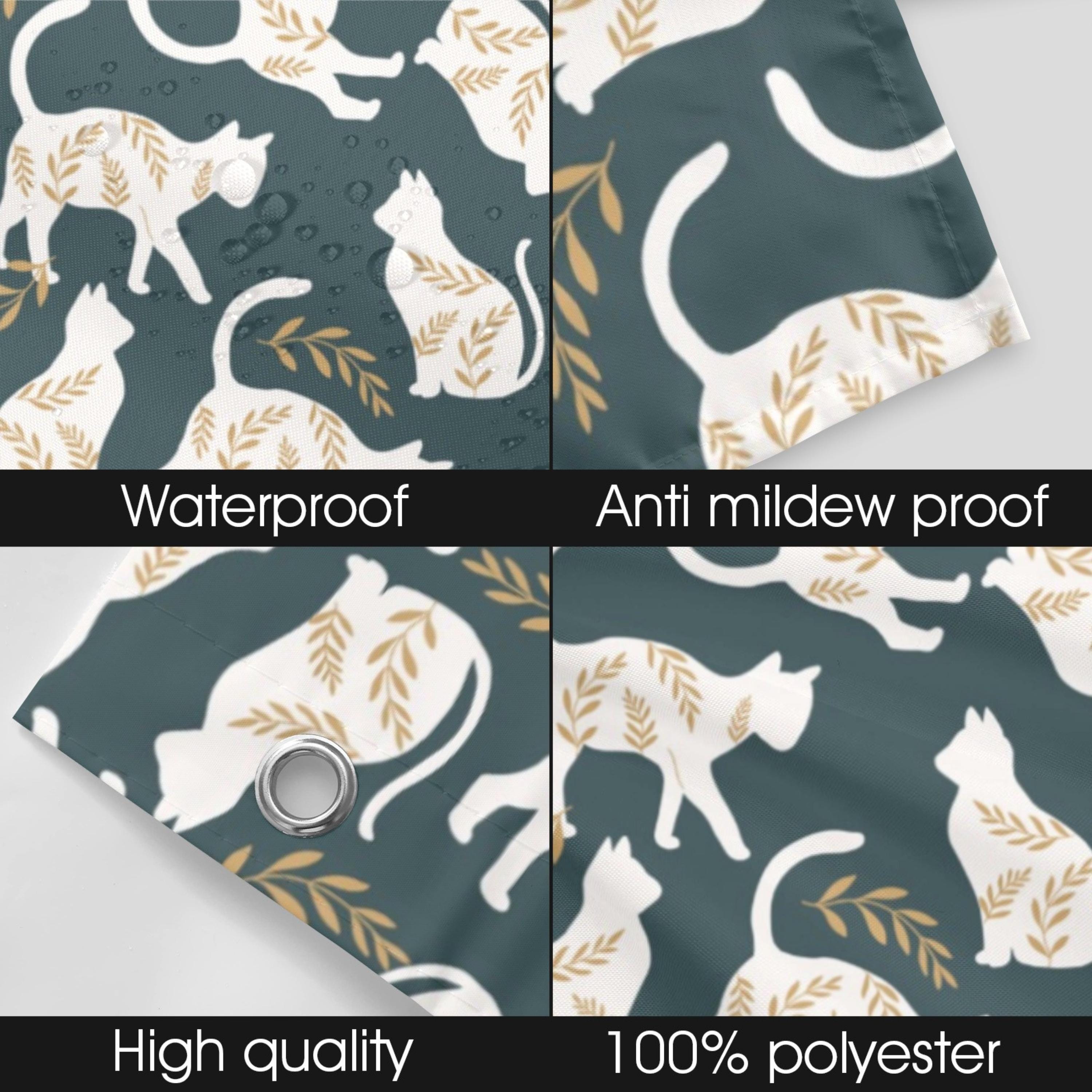 White Cats Shower Curtain