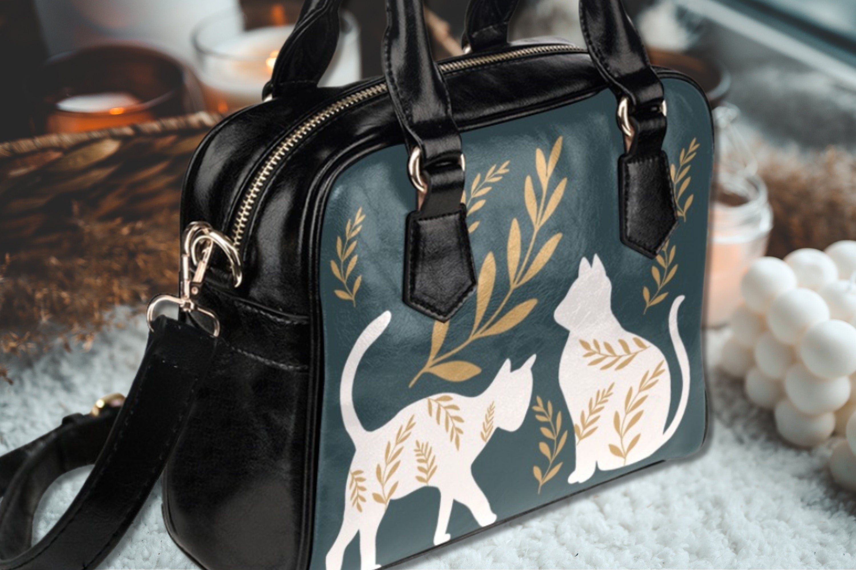 White Cats Bowler Bag