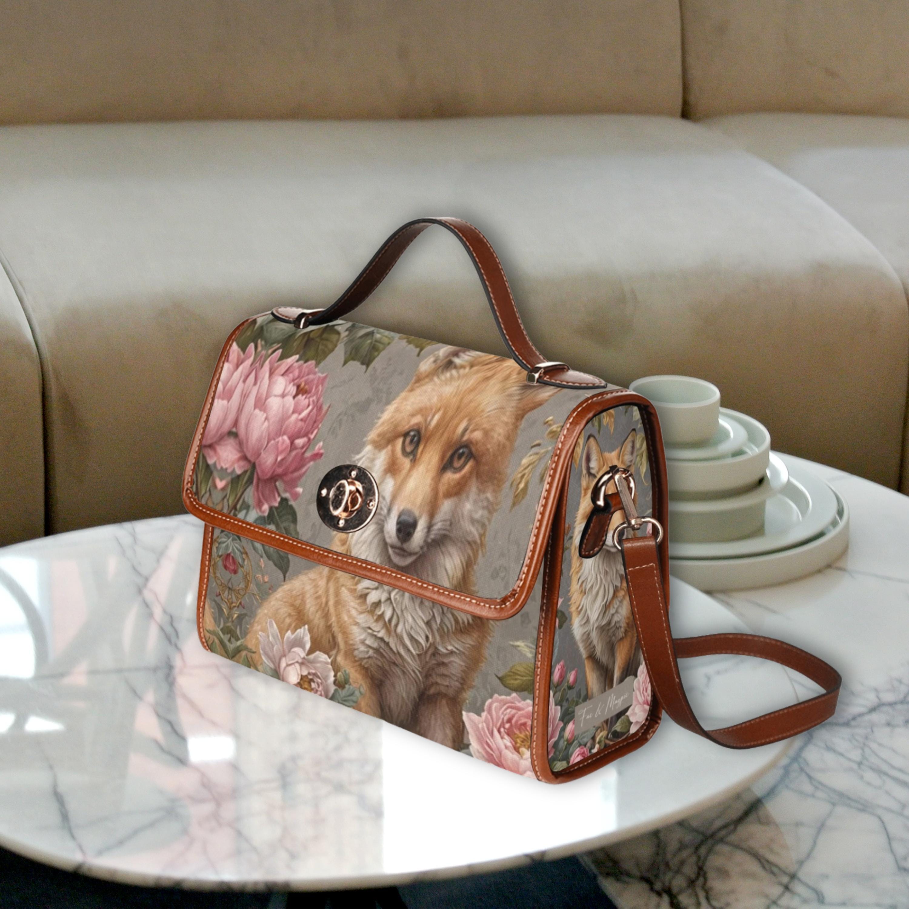 Fox Pink Flower Satchel Bag