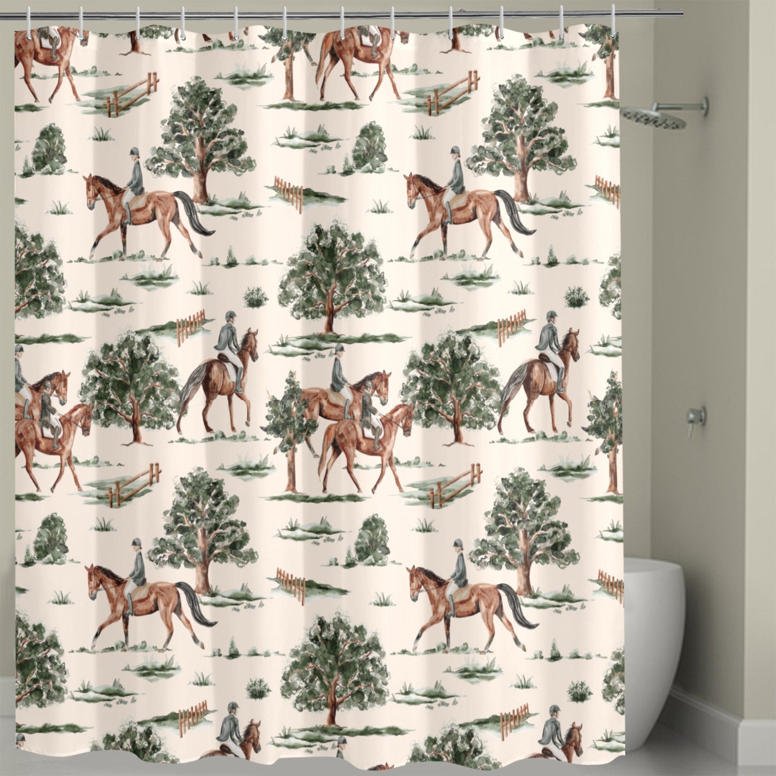 Equestrian Horses Shower Curtain