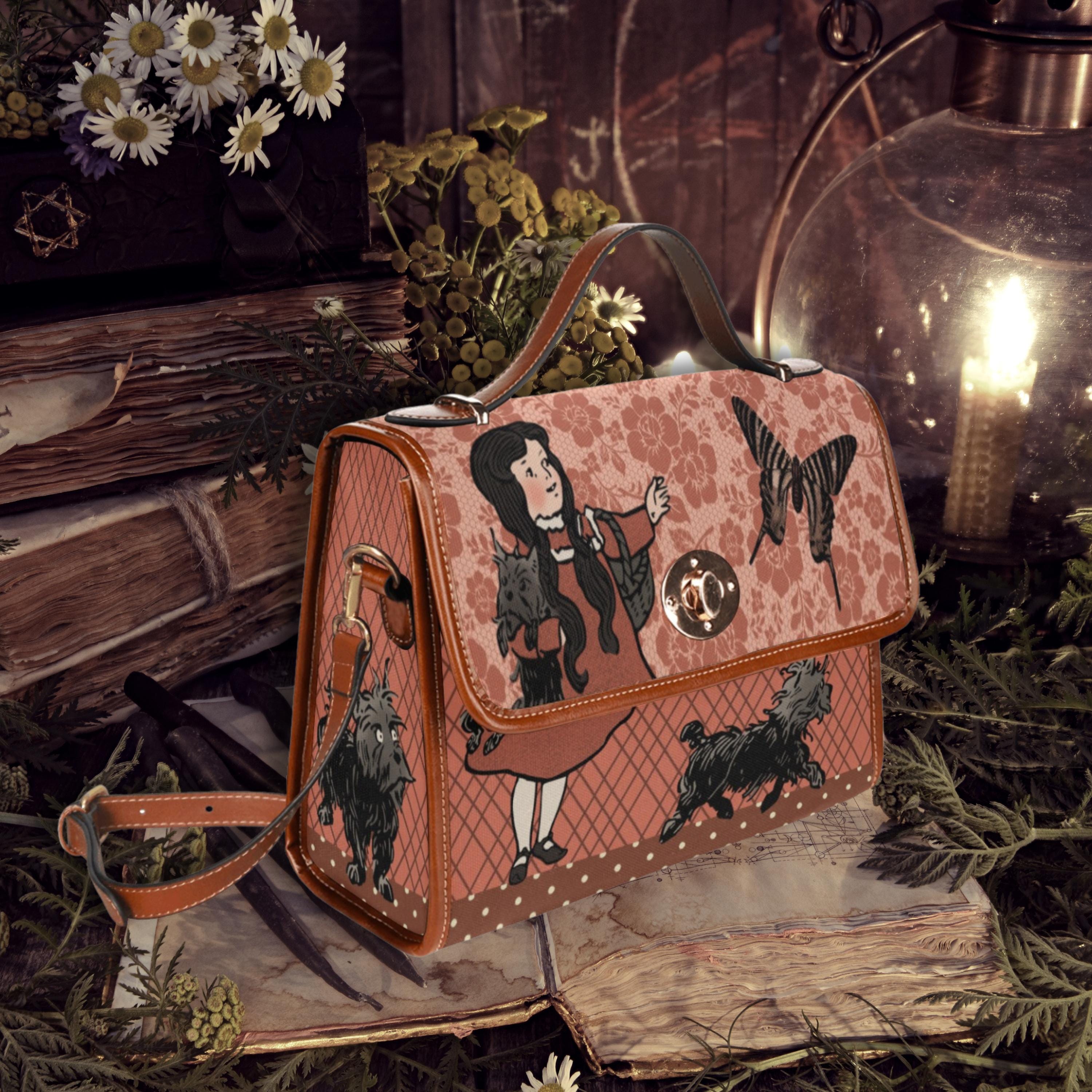 Girl And Dog Satchel Bag