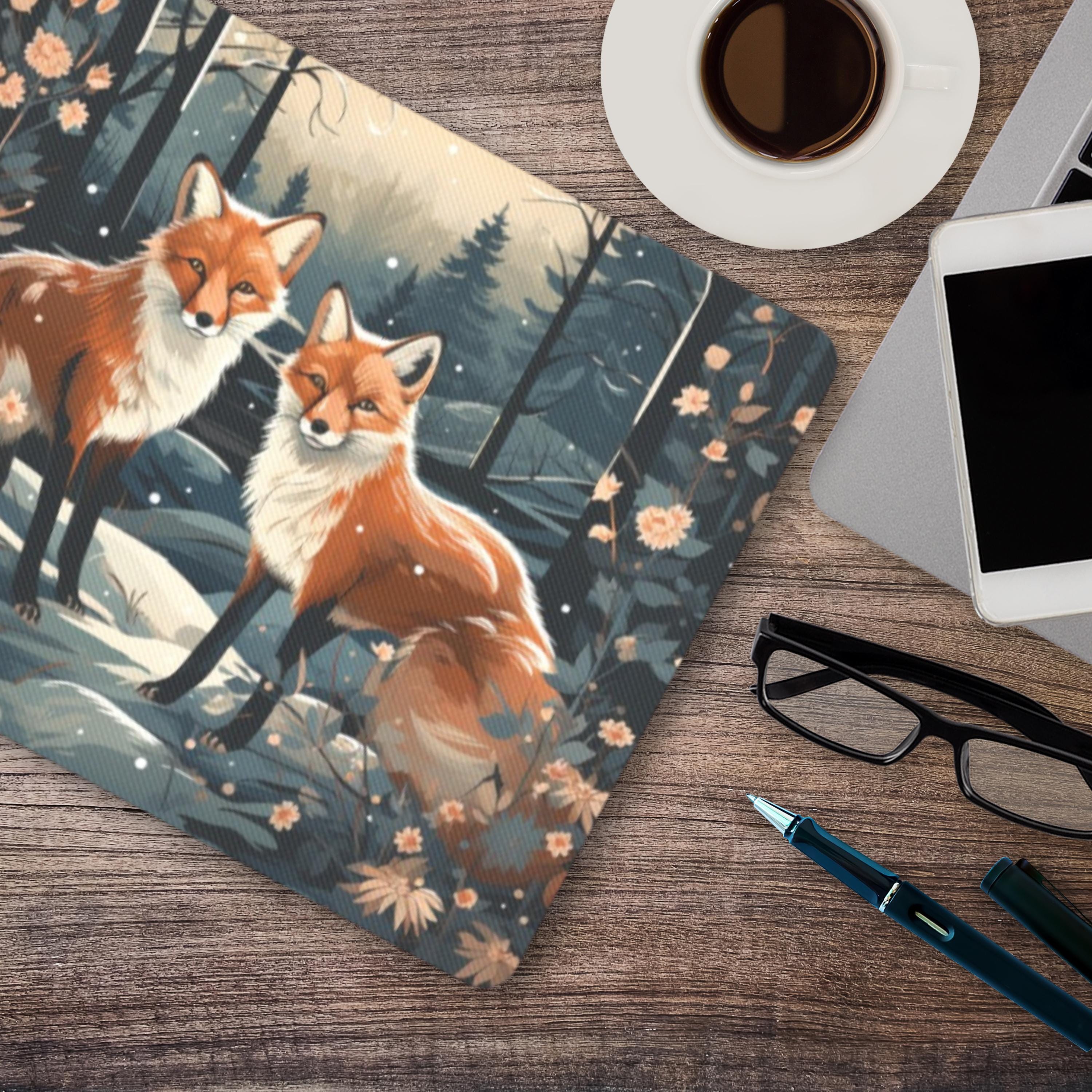 Under Fox Moon Mouse Pad