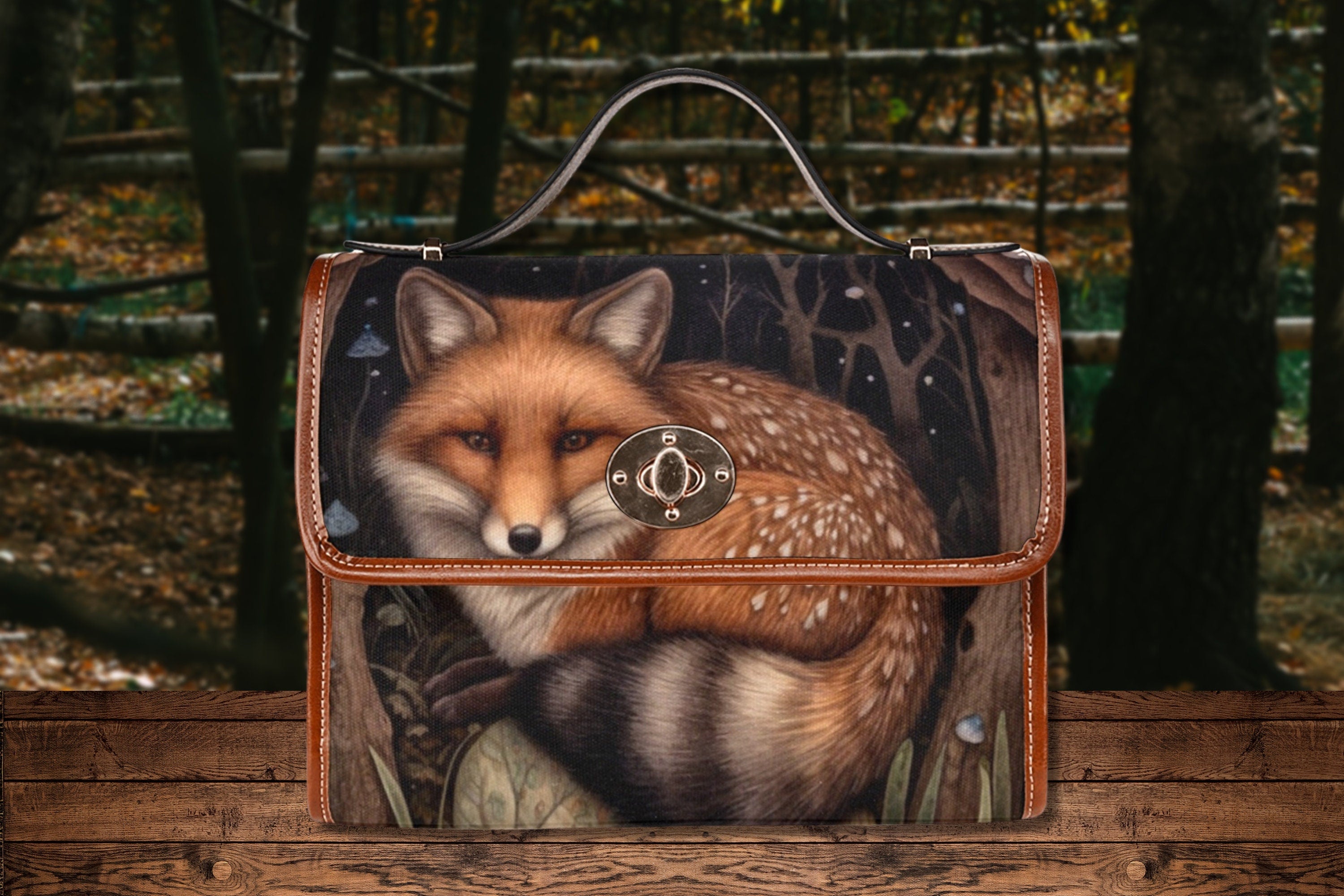 Midnight Fox Satchel Bag