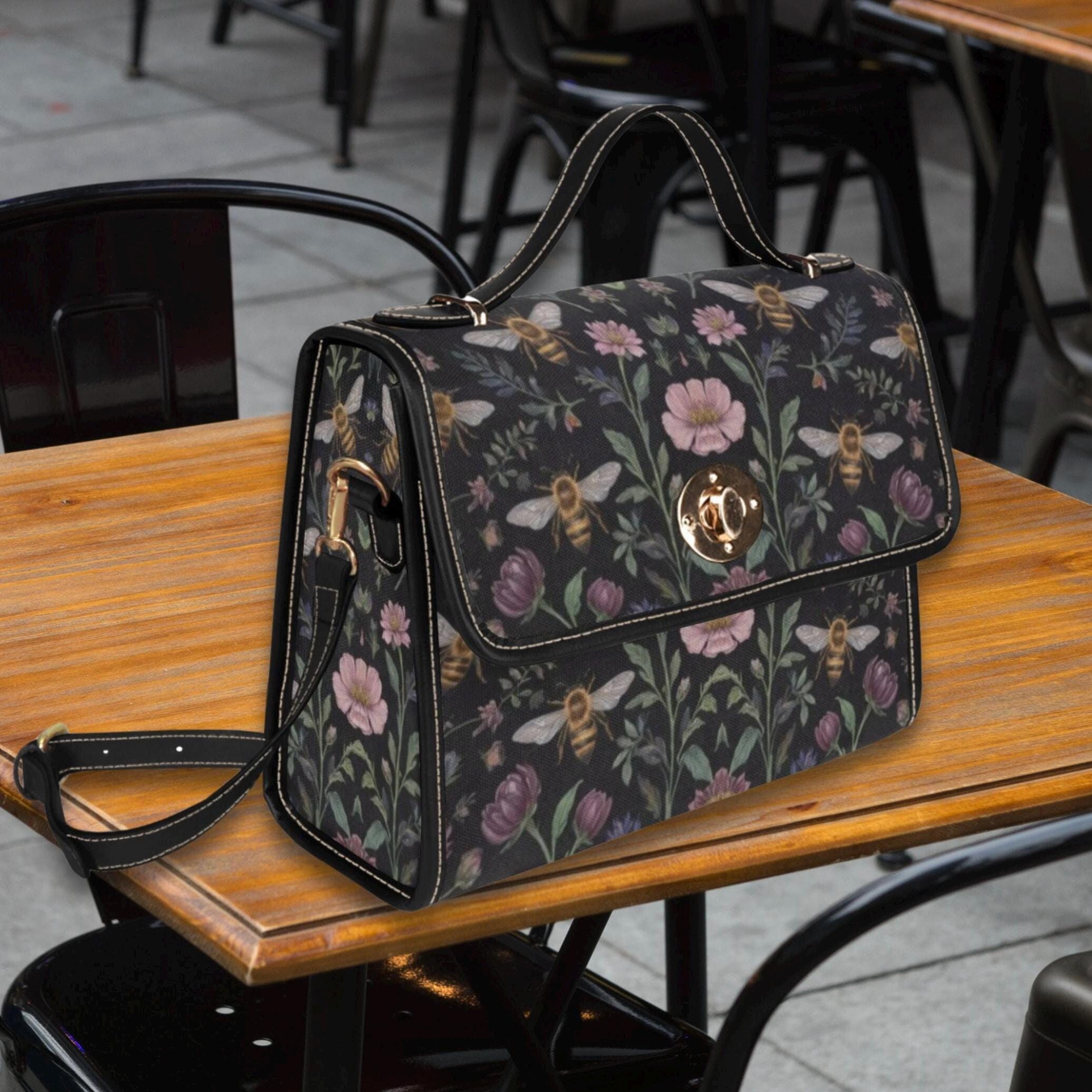Floral Bees Satchel Bag