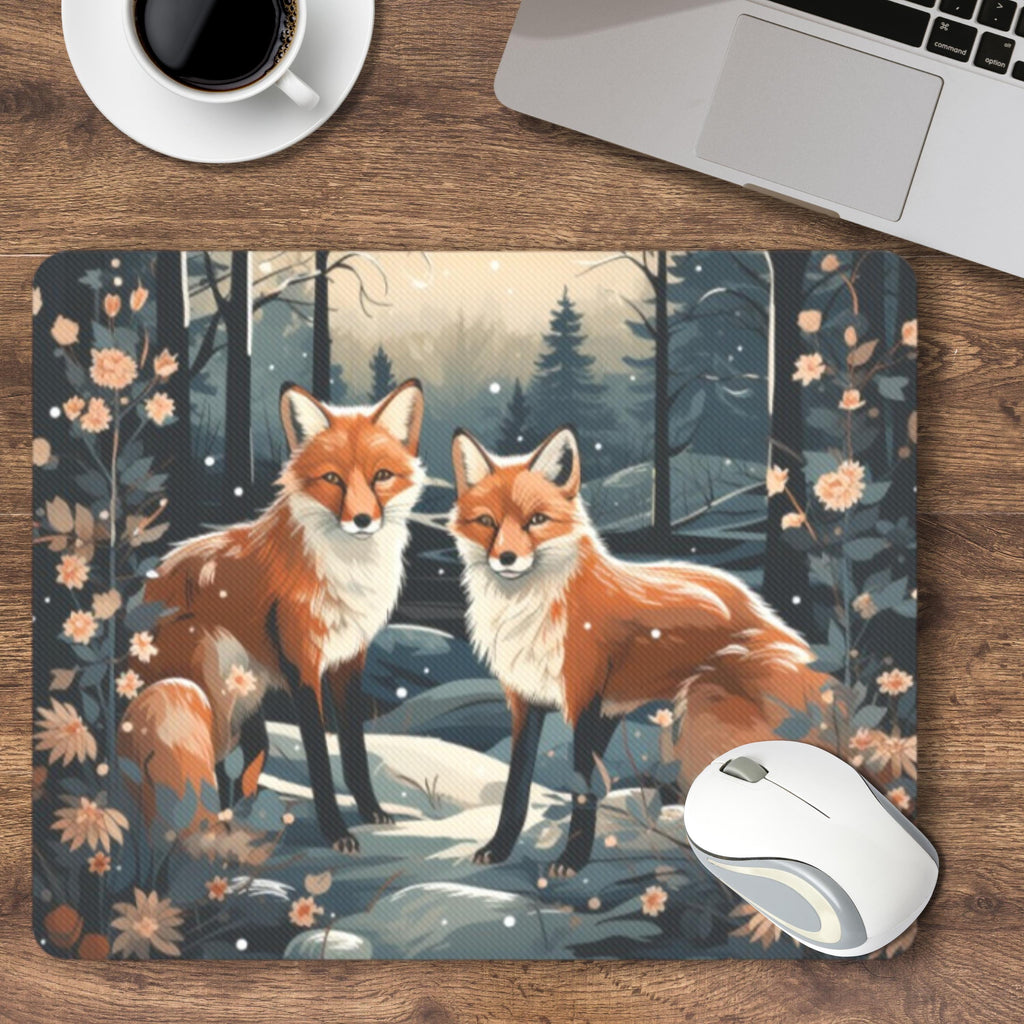 Under Fox Moon Mouse Pad
