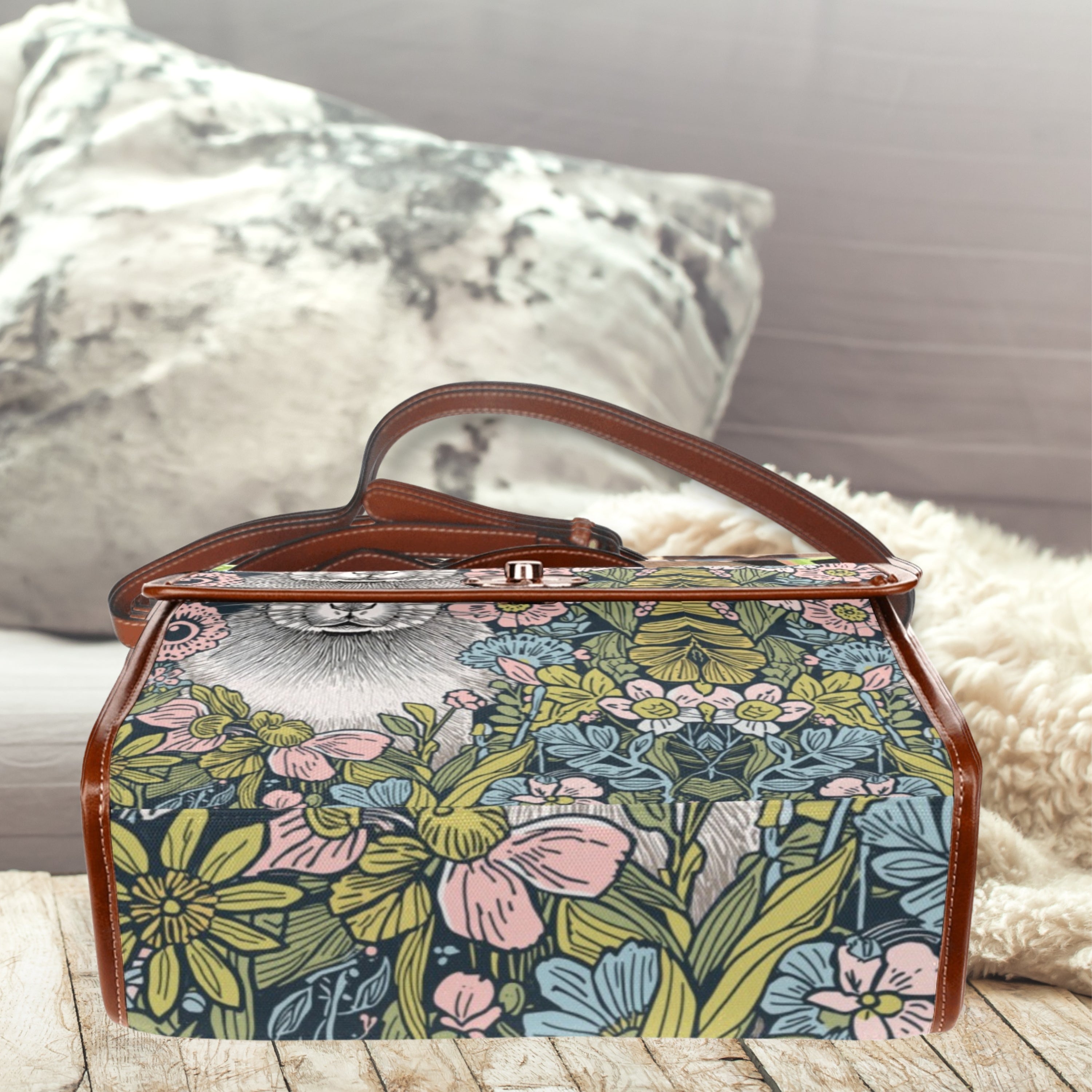 Rabbit Floral Satchel Bag