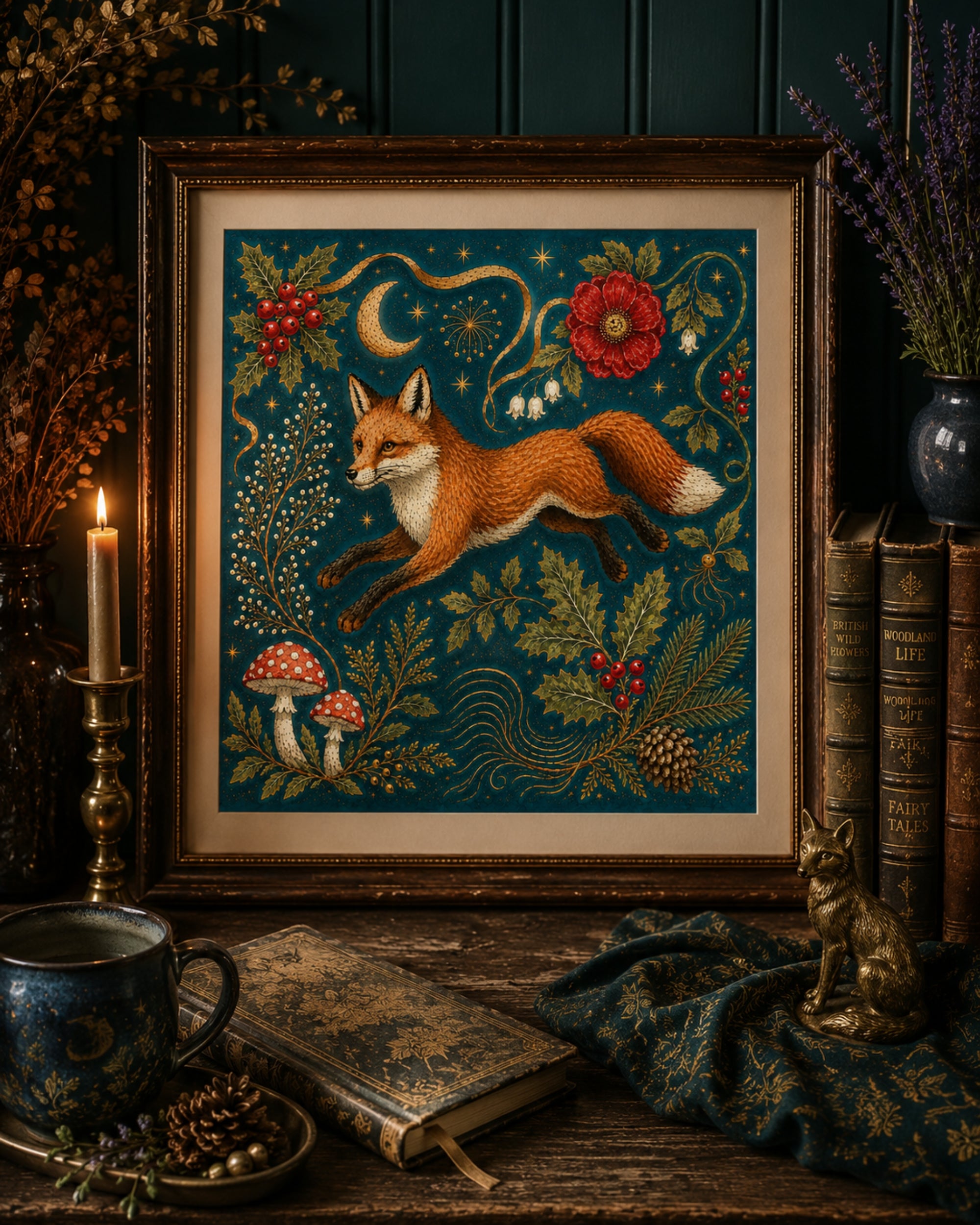 Leaping Fox Art Print