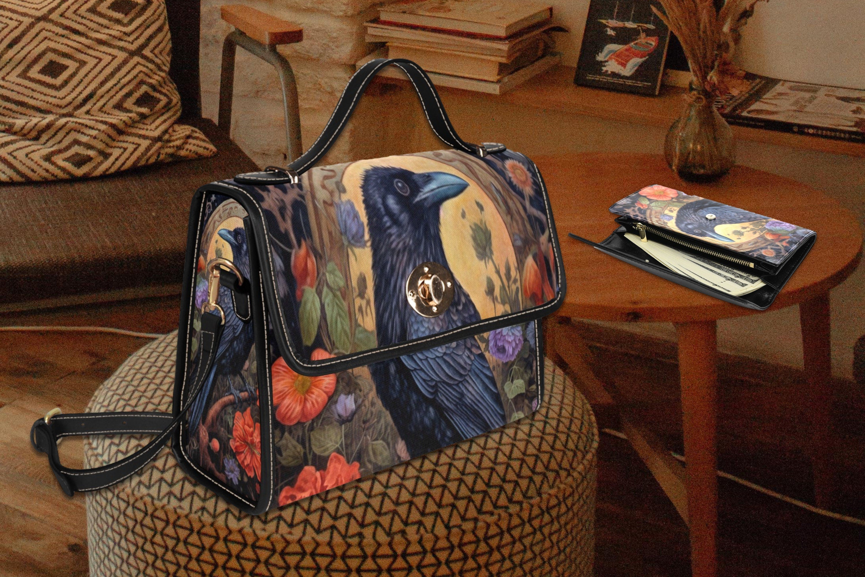 Black Crow Satchel Bag