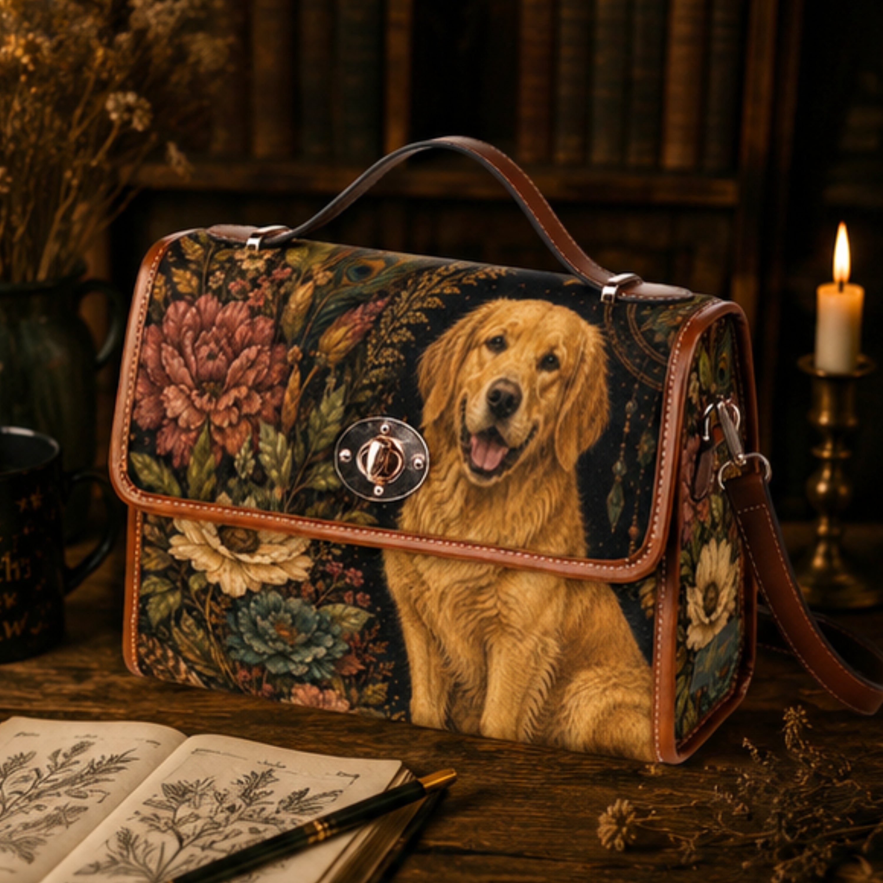 Golden Retriever Satchel Bag