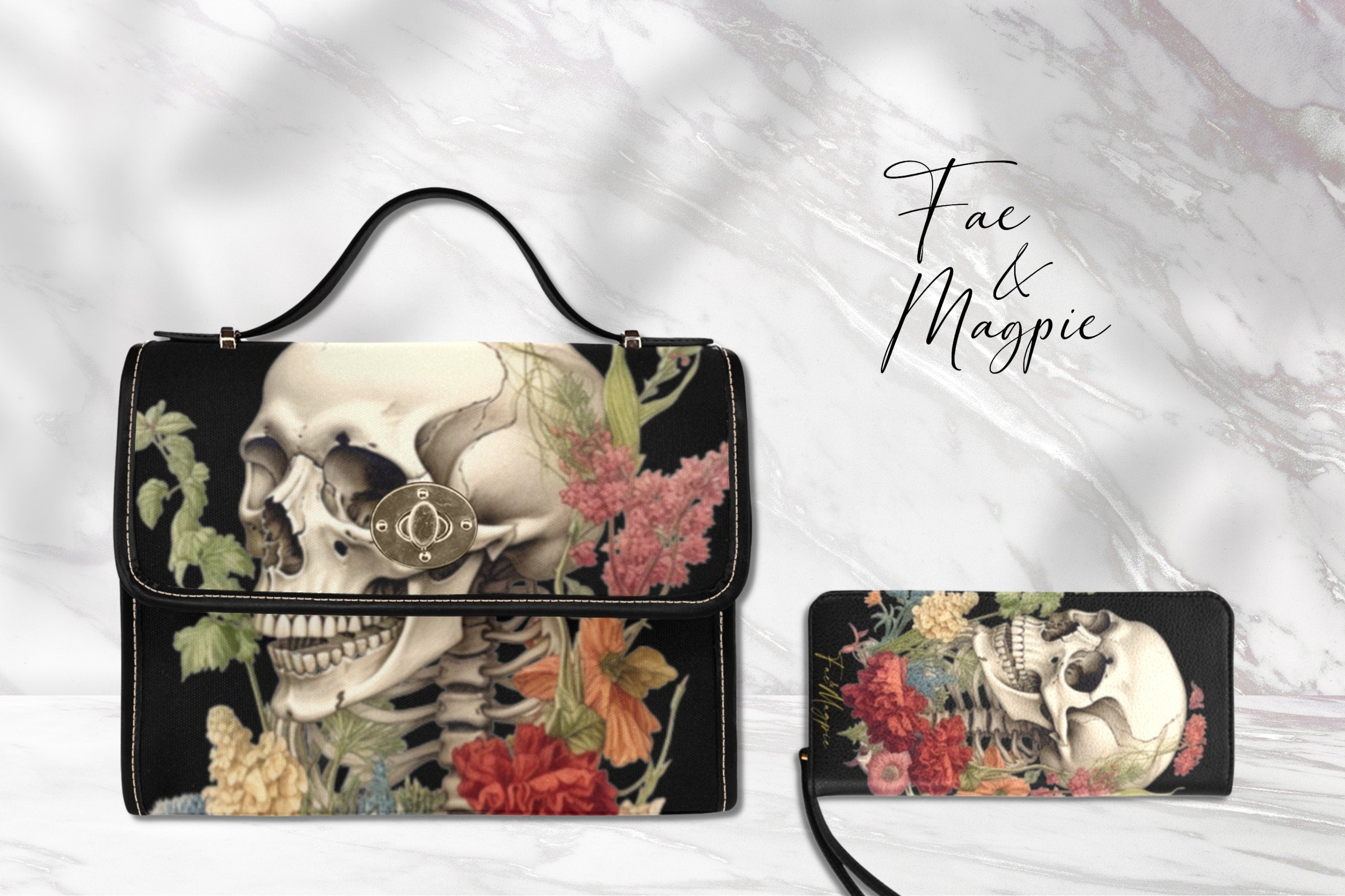 Skull Botany Satchel Bag