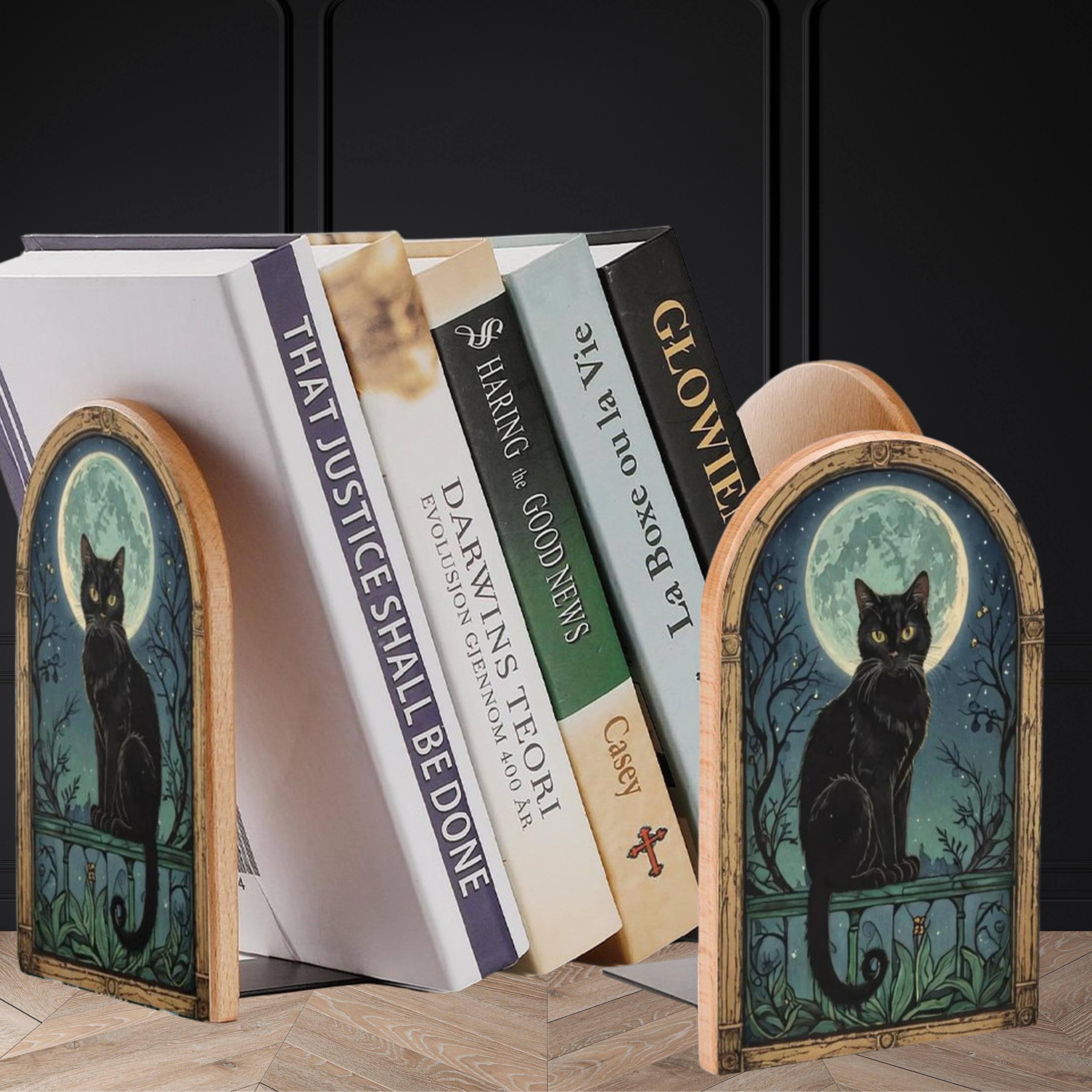 Moon Cat Bookends