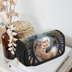 Fanny pack with fox design on a white surface with decorative elements