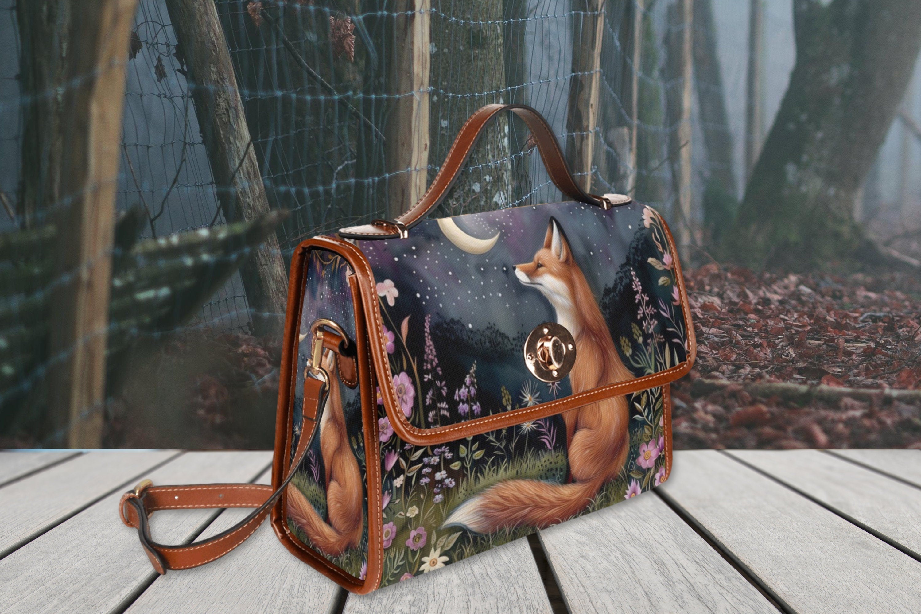 Moon Gaze Fox Satchel Bag