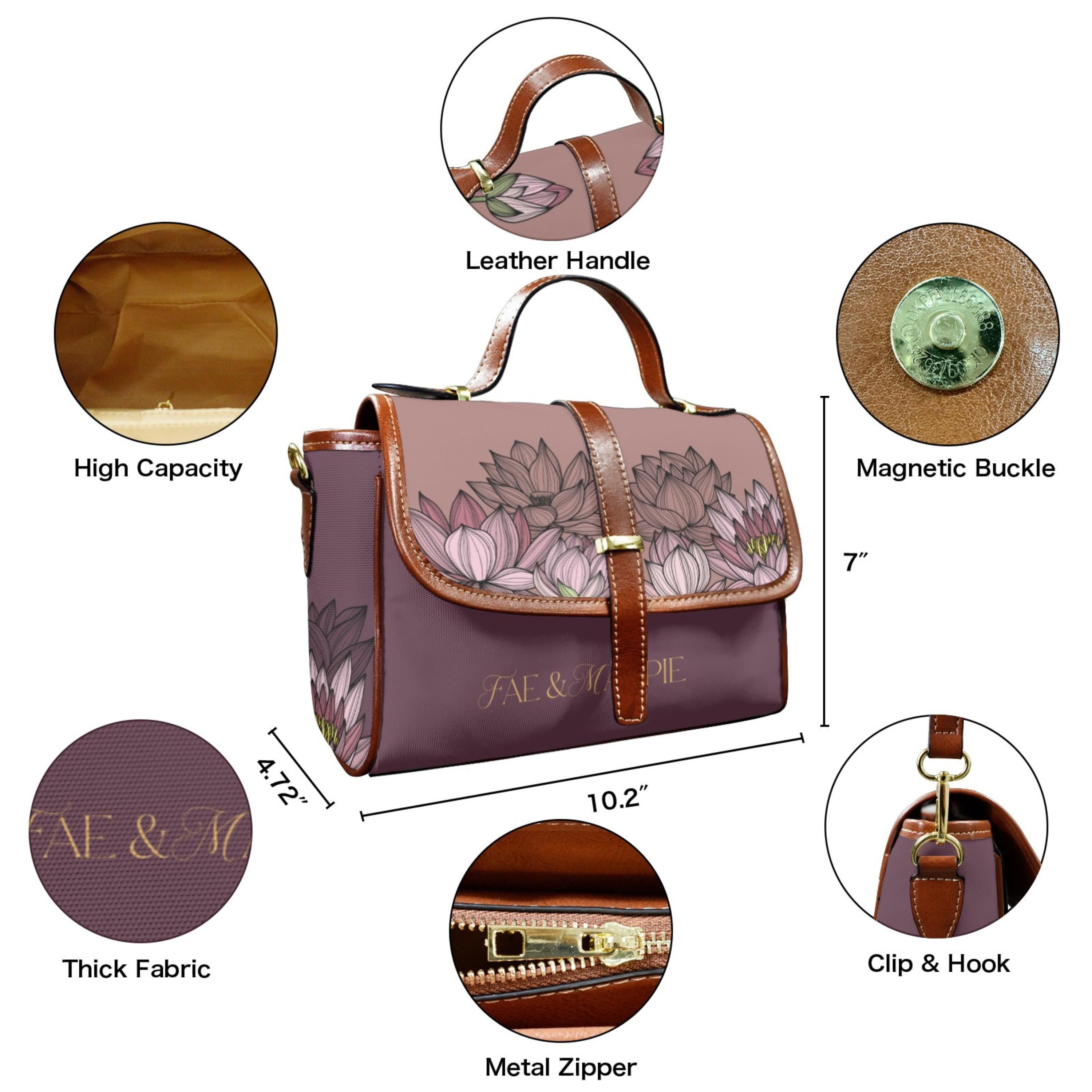 Lotus Flower Satchel Bag