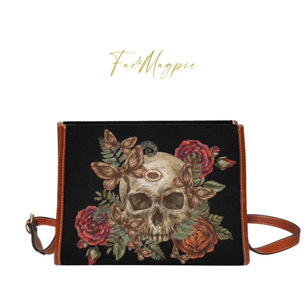 Skeleton Rose Satchel Bag