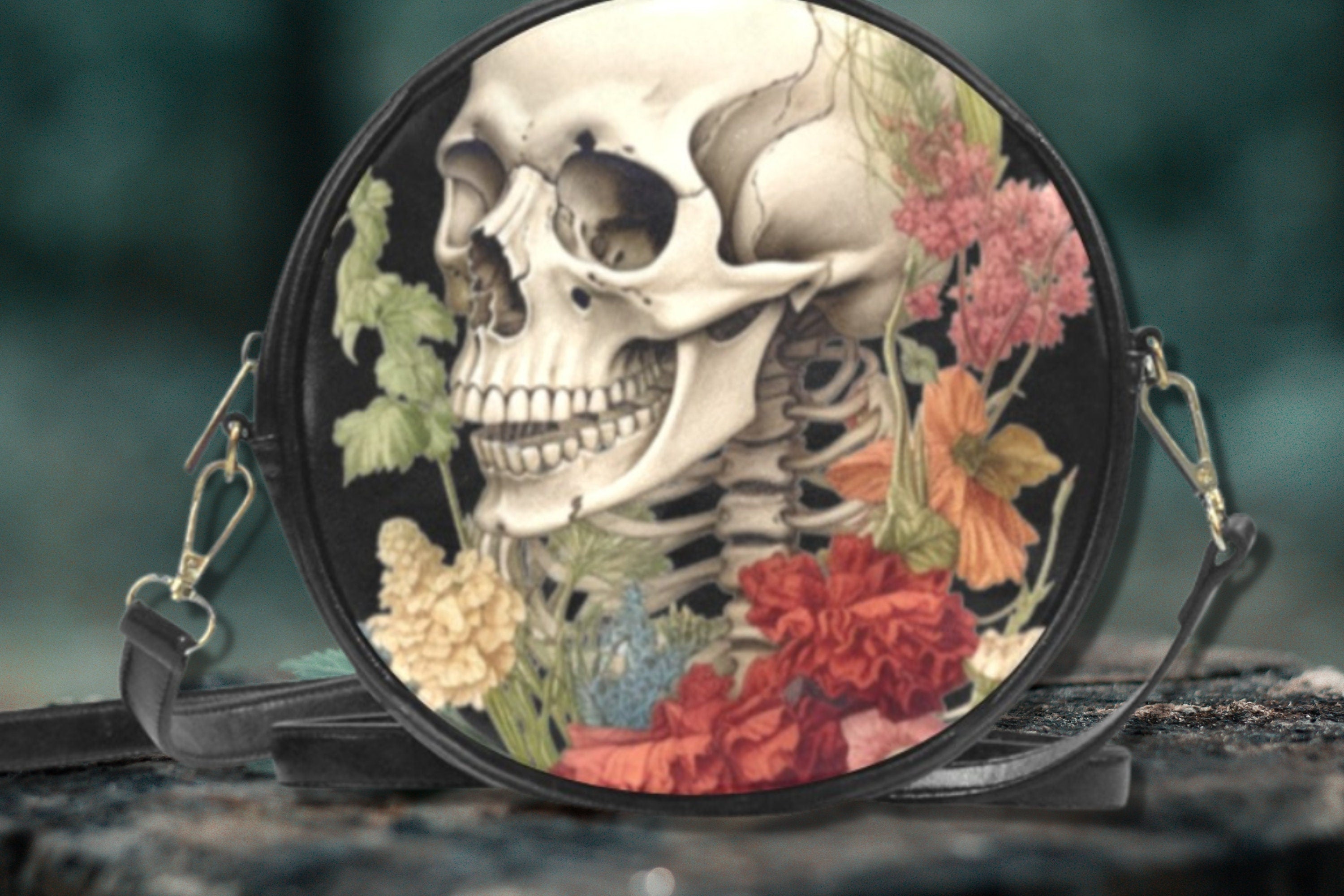 Skull Botany Drum Bag