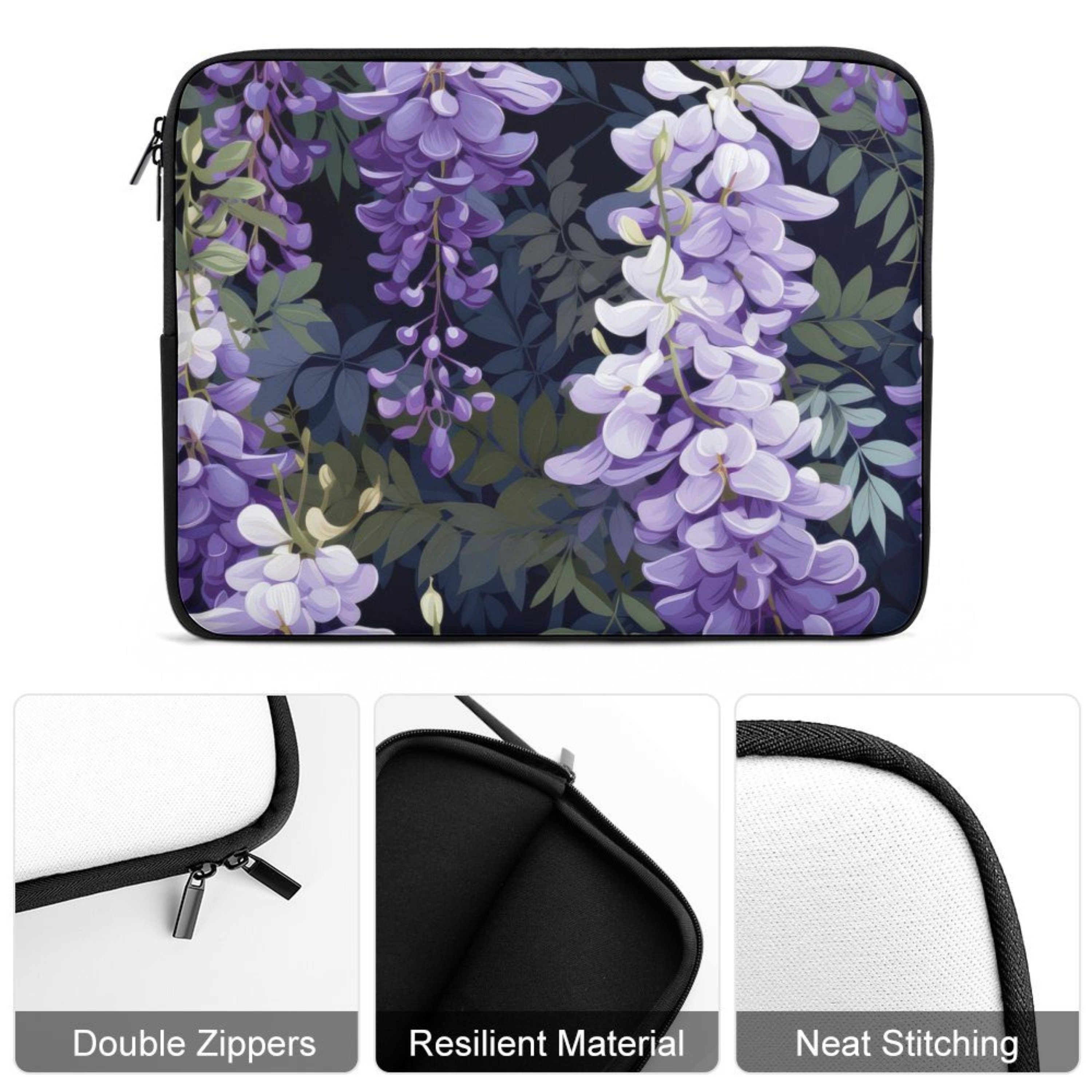 Purple Wisteria Laptop Sleeve